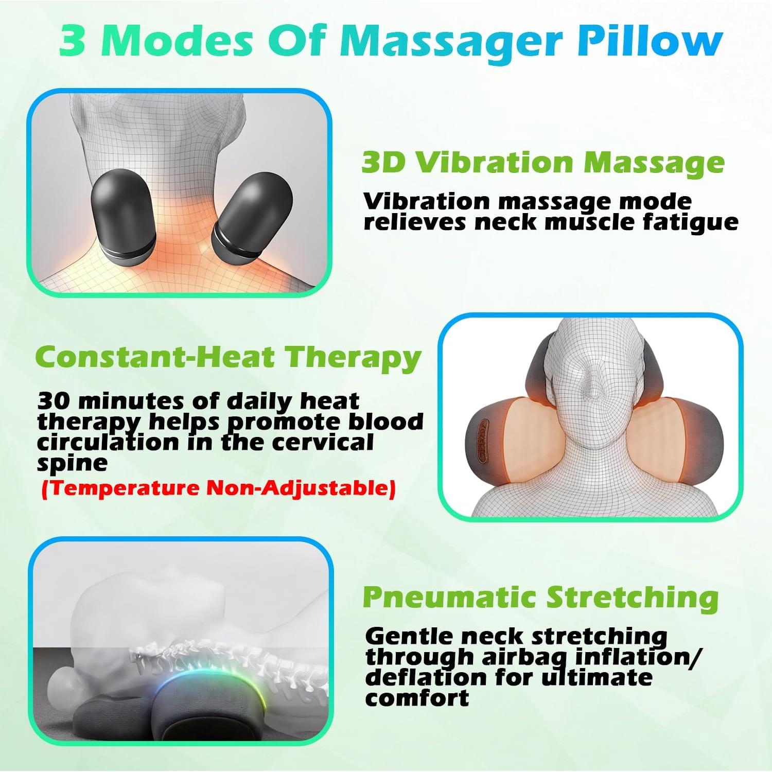 Masajeador de Cuello Vibrante Lewuyoya 3-en-1 con Calor