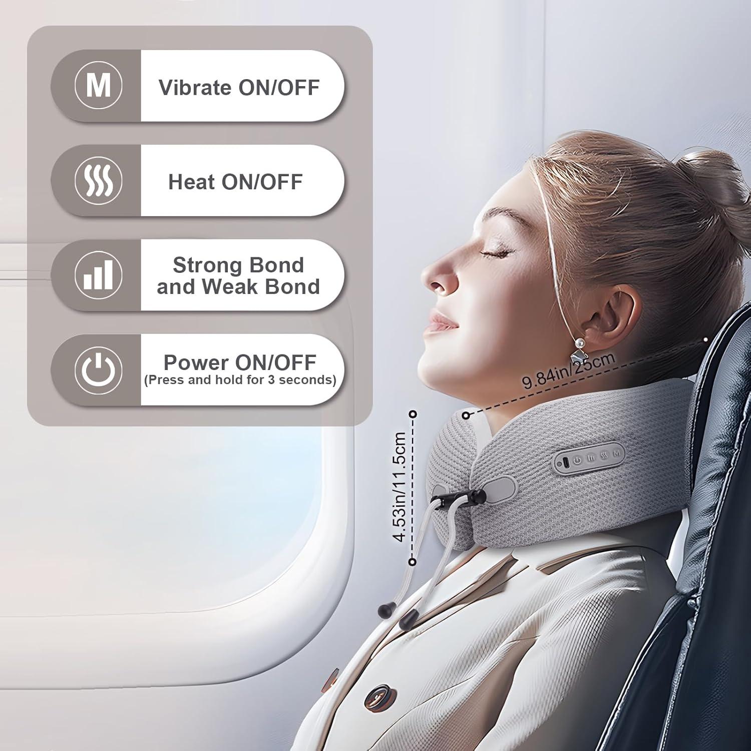 Masajeador de Cuello Eléctrico Yincook, Almohada Portátil con Calor