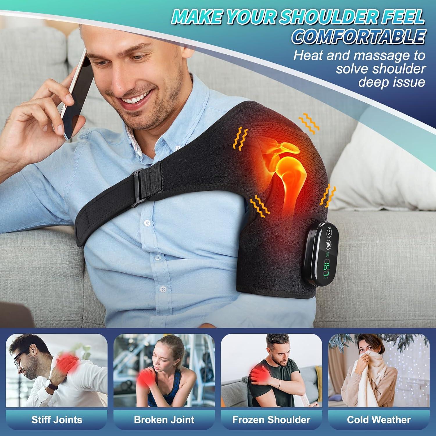 Almohadilla Térmica Inalámbrica Yincook para Hombros con Vibración