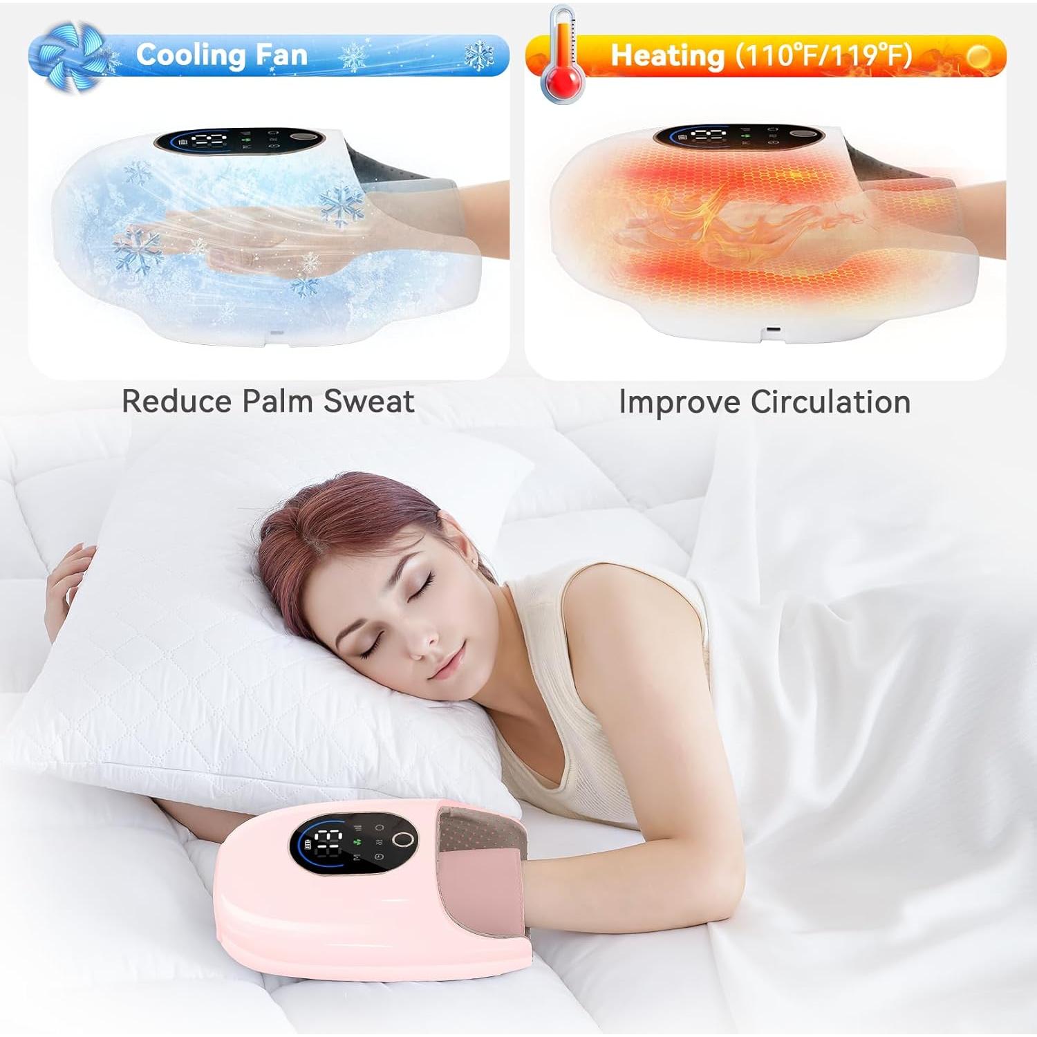 Masajeador de Manos KingPavonini Inalámbrico con Calor y Compresión