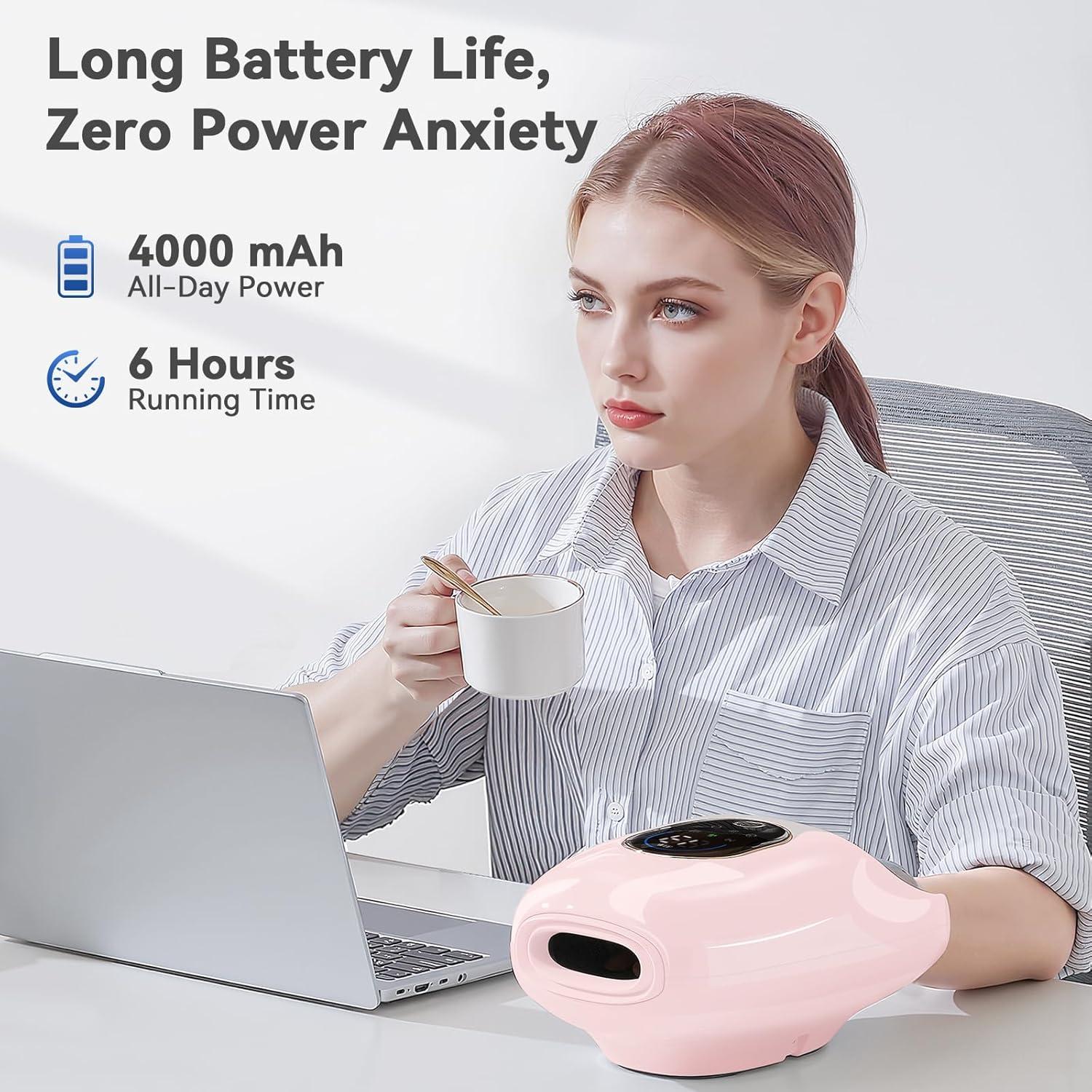 Masajeador de Manos KingPavonini Inalámbrico con Calor y Compresión