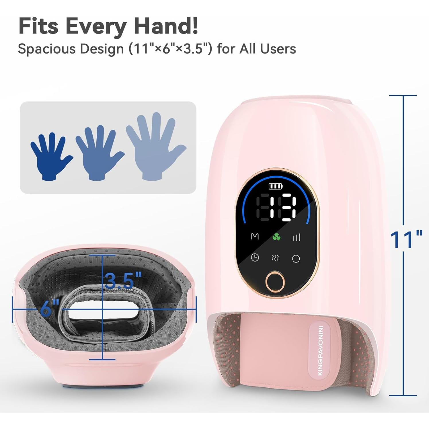 Masajeador de Manos KingPavonini Inalámbrico con Calor y Compresión