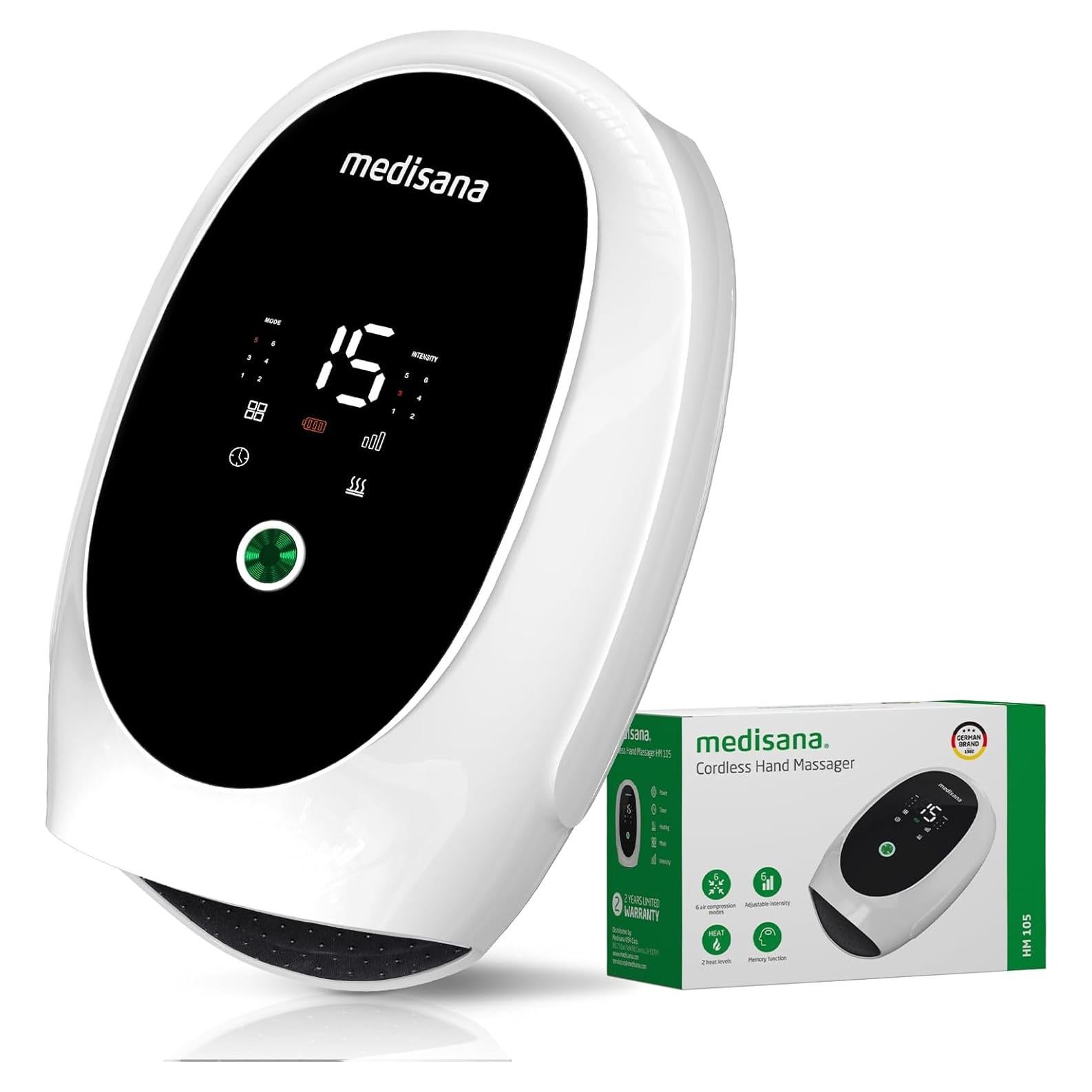 Masajeador de Manos Medisana con Calor y Compresión 6 Modos