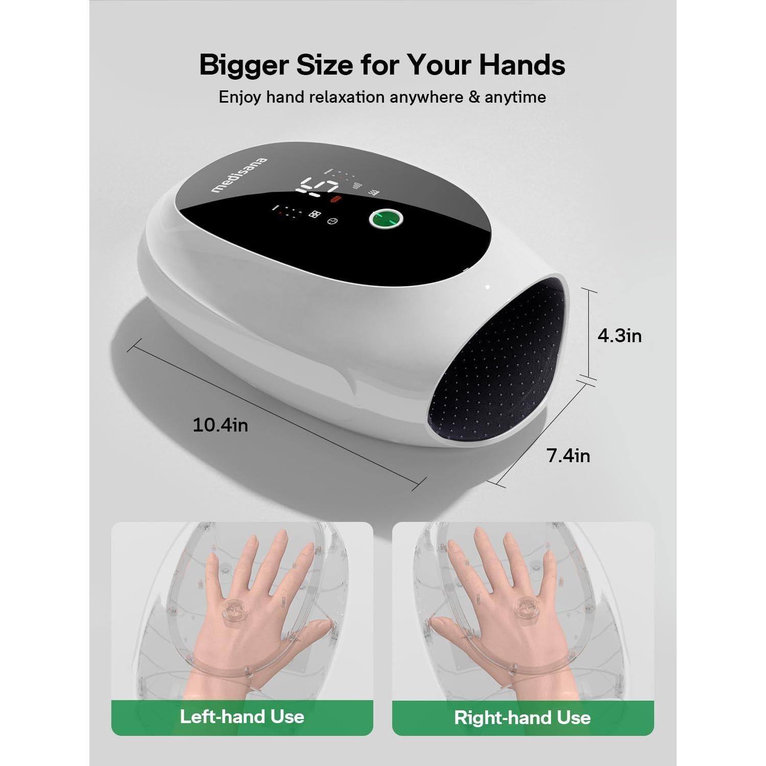 Masajeador de Manos Medisana con Calor y Compresión 6 Modos