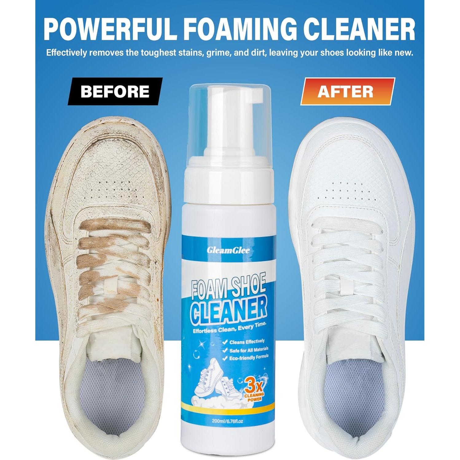 Kit Limpiador de Zapatos GleamGlee 200ml con Cepillo y Paño