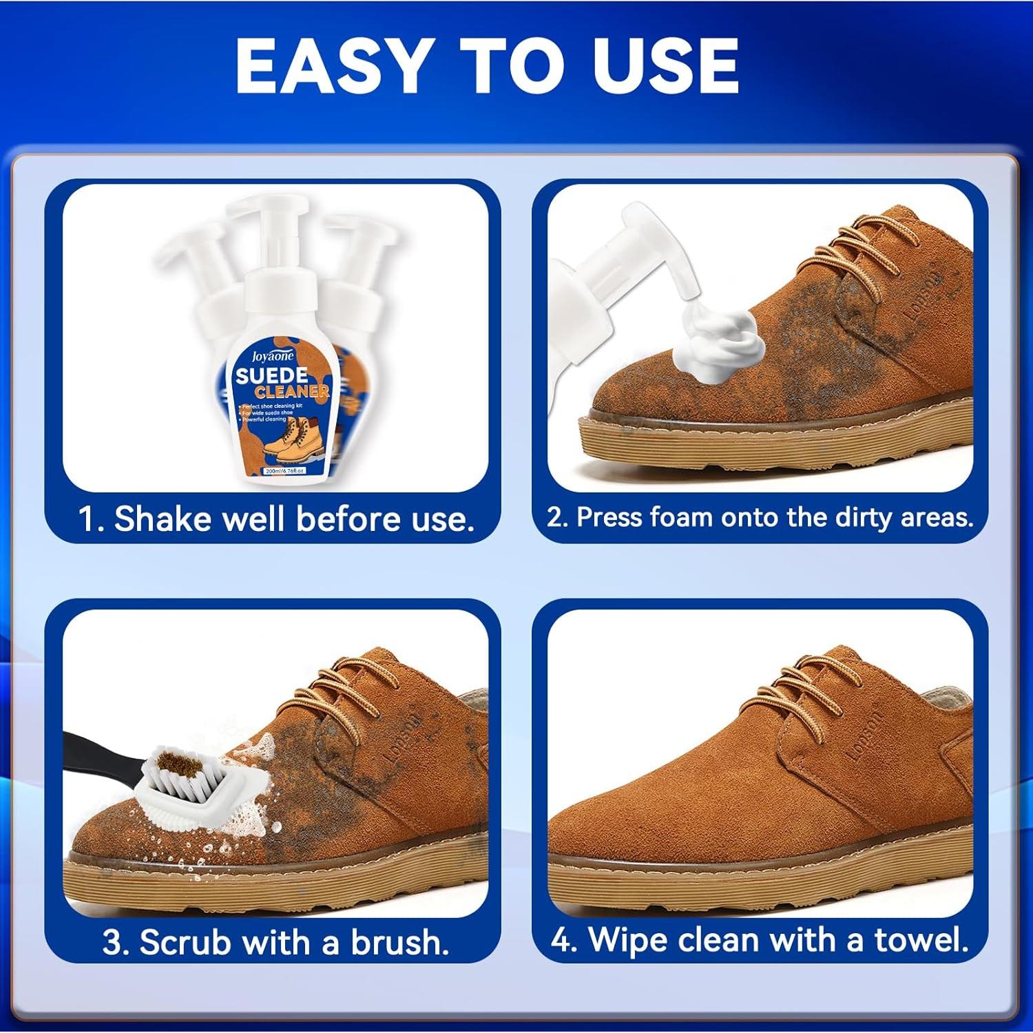 Limpiador de Zapatos de Ante JOYAONE con Cepillo y Toalla