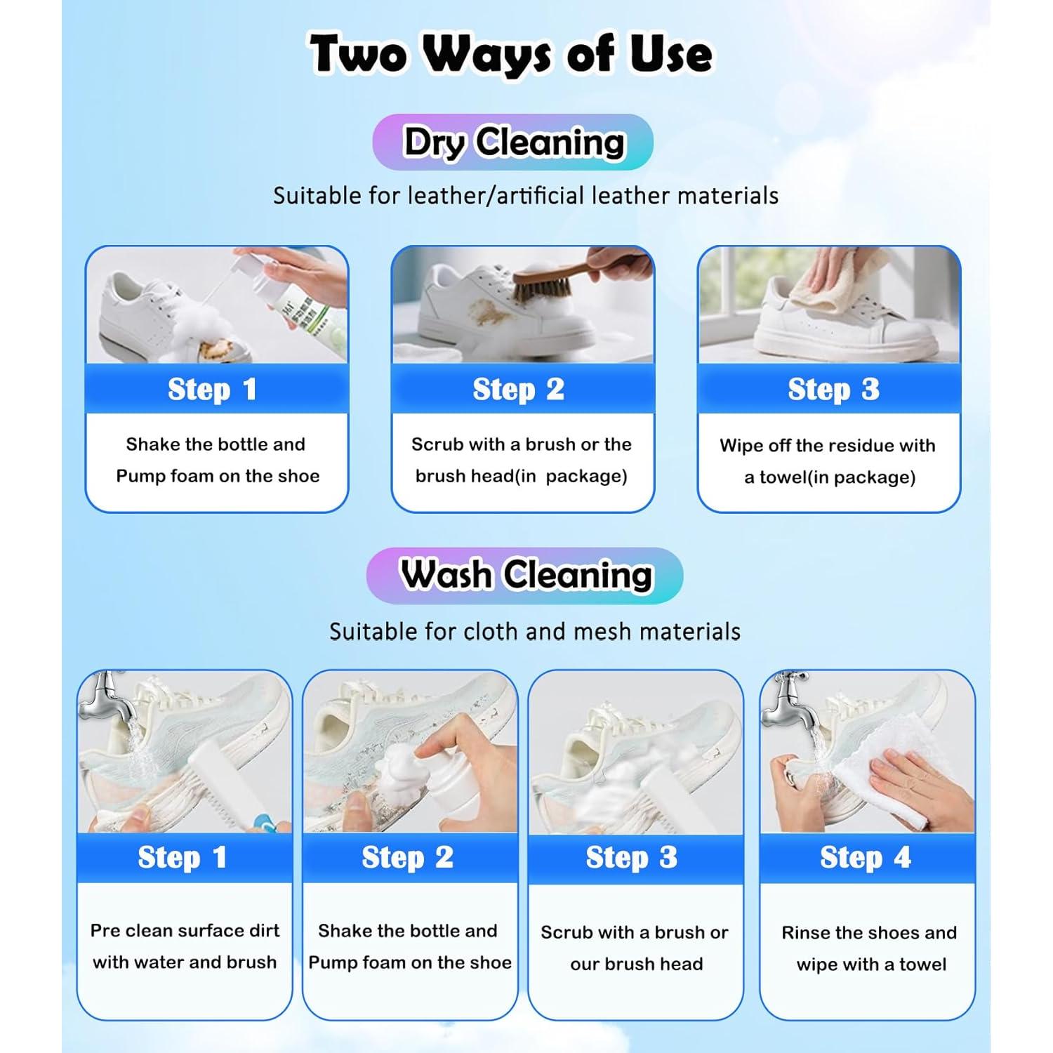 Limpiador de Zapatos Espuma 150ml - Kit de Limpieza Completo
