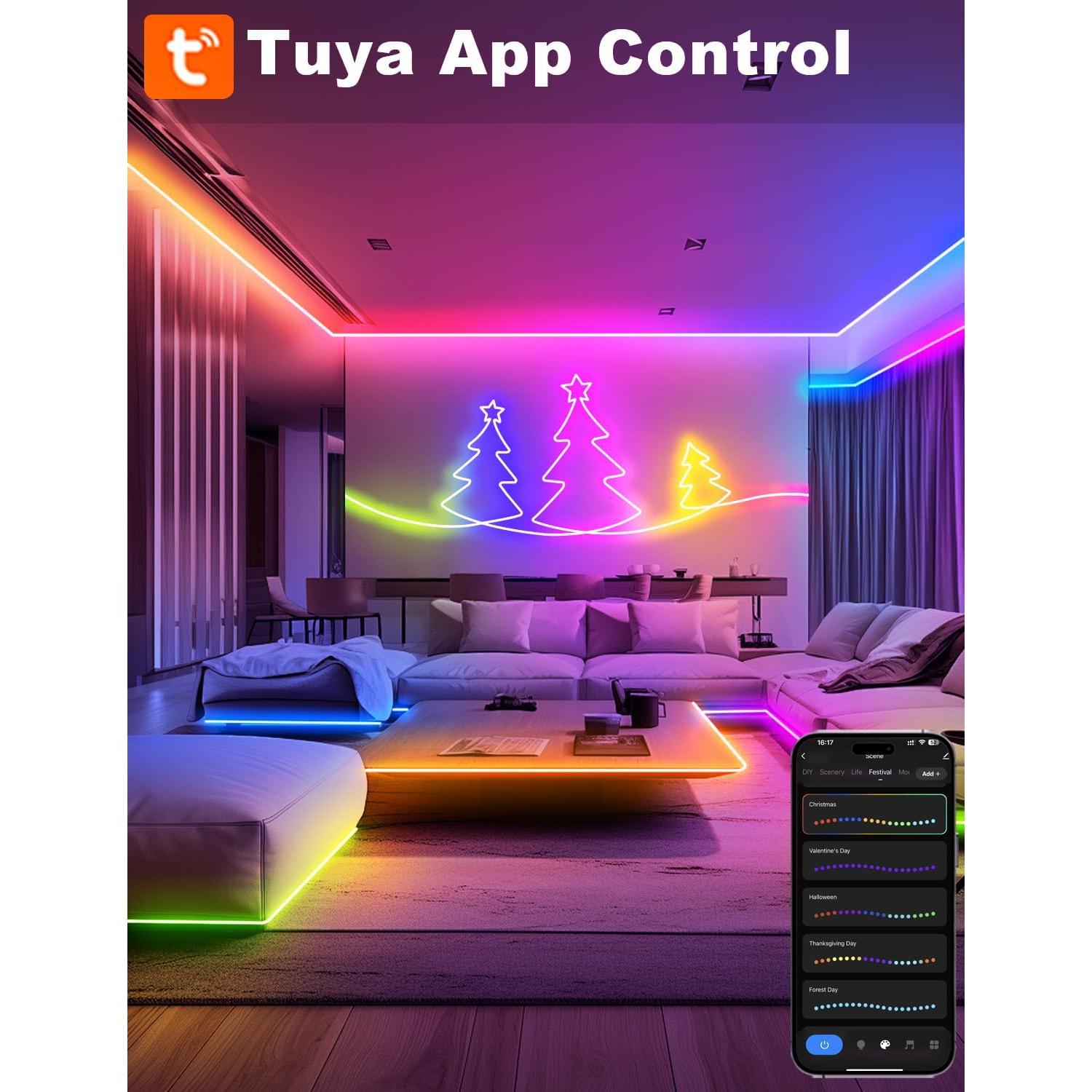 Luces de Cuerda LED Echosari RGB 10m con Control App y Música