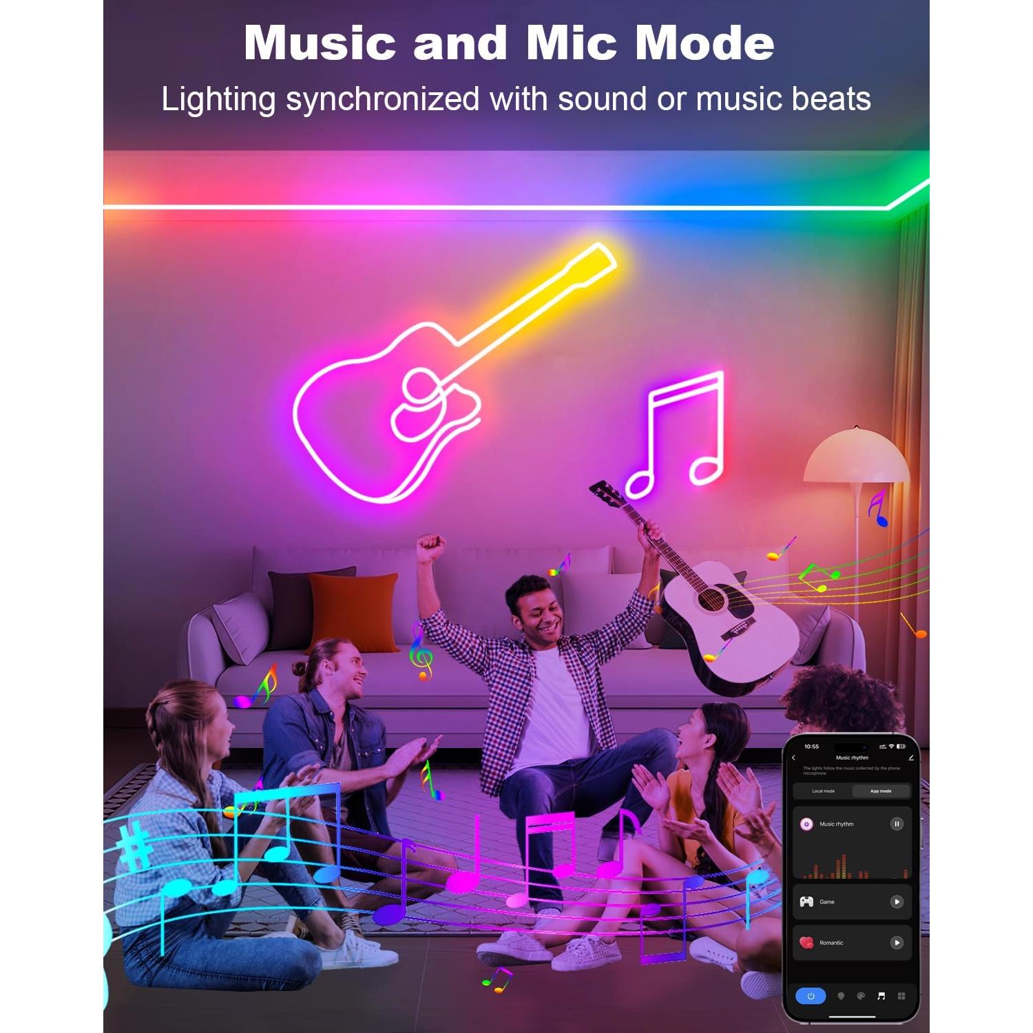 Luces de Cuerda LED Echosari RGB 10m con Control App y Música
