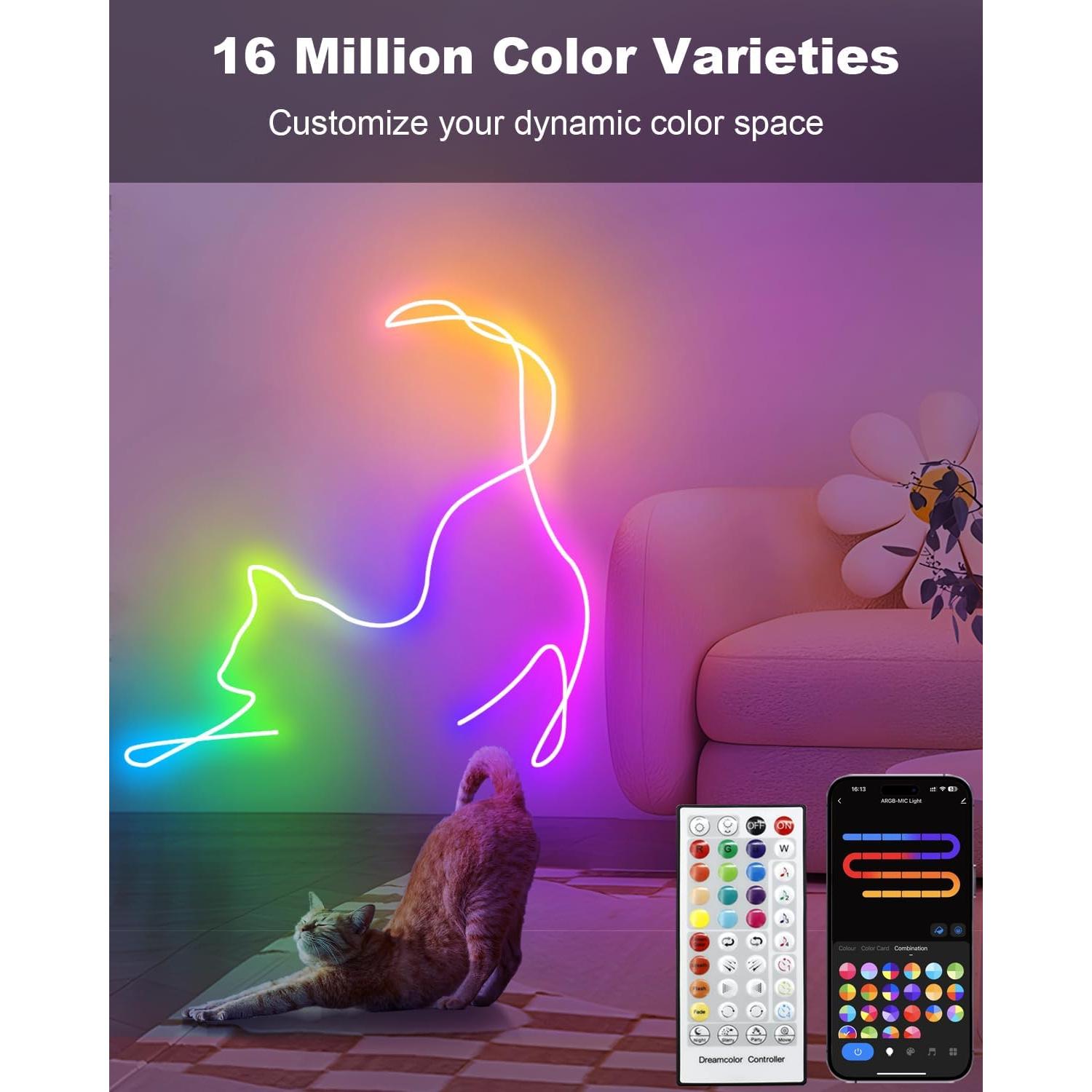 Luces de Cuerda LED Echosari RGB 10m con Control App y Música