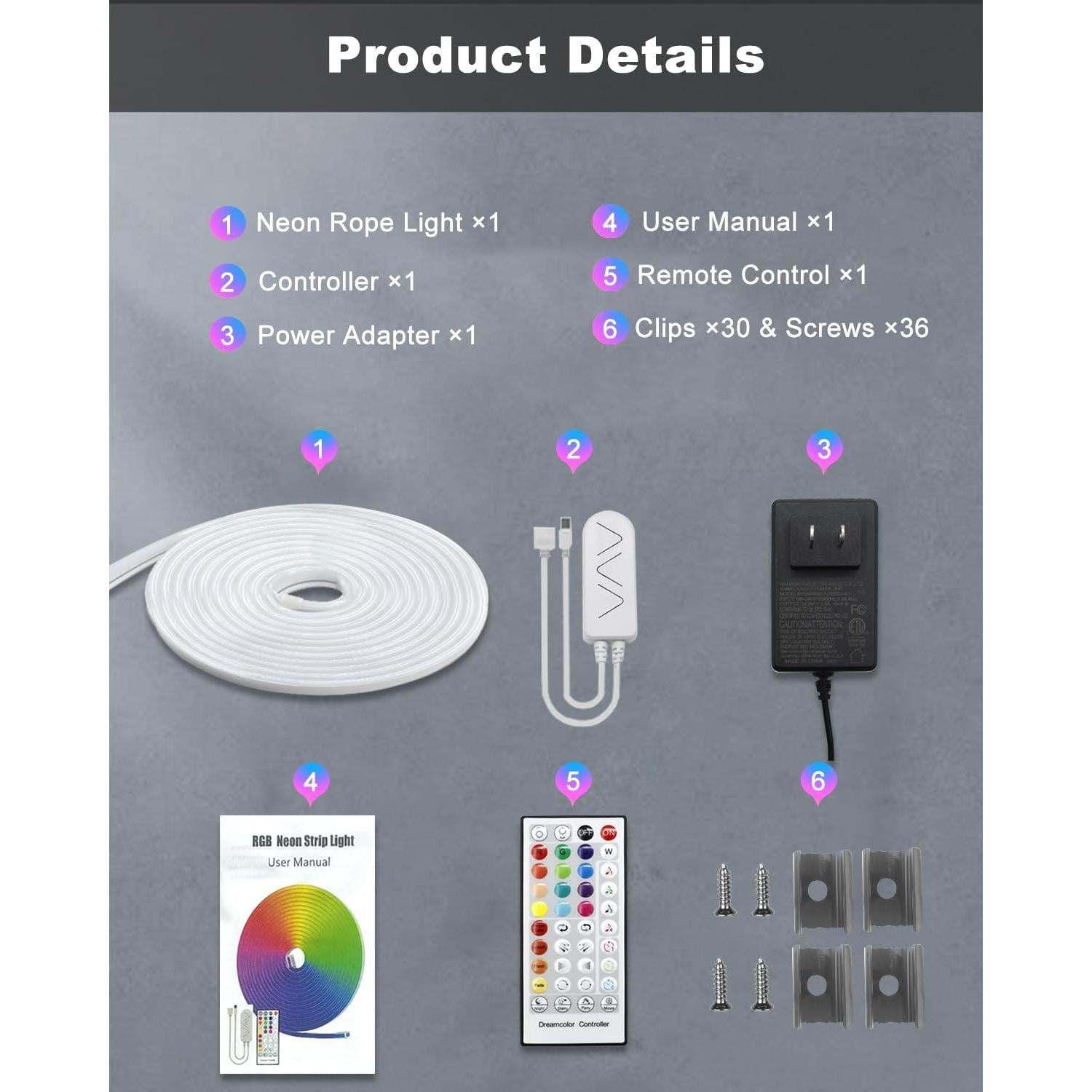 Luces de Cuerda LED Echosari RGB 10m con Control App y Música