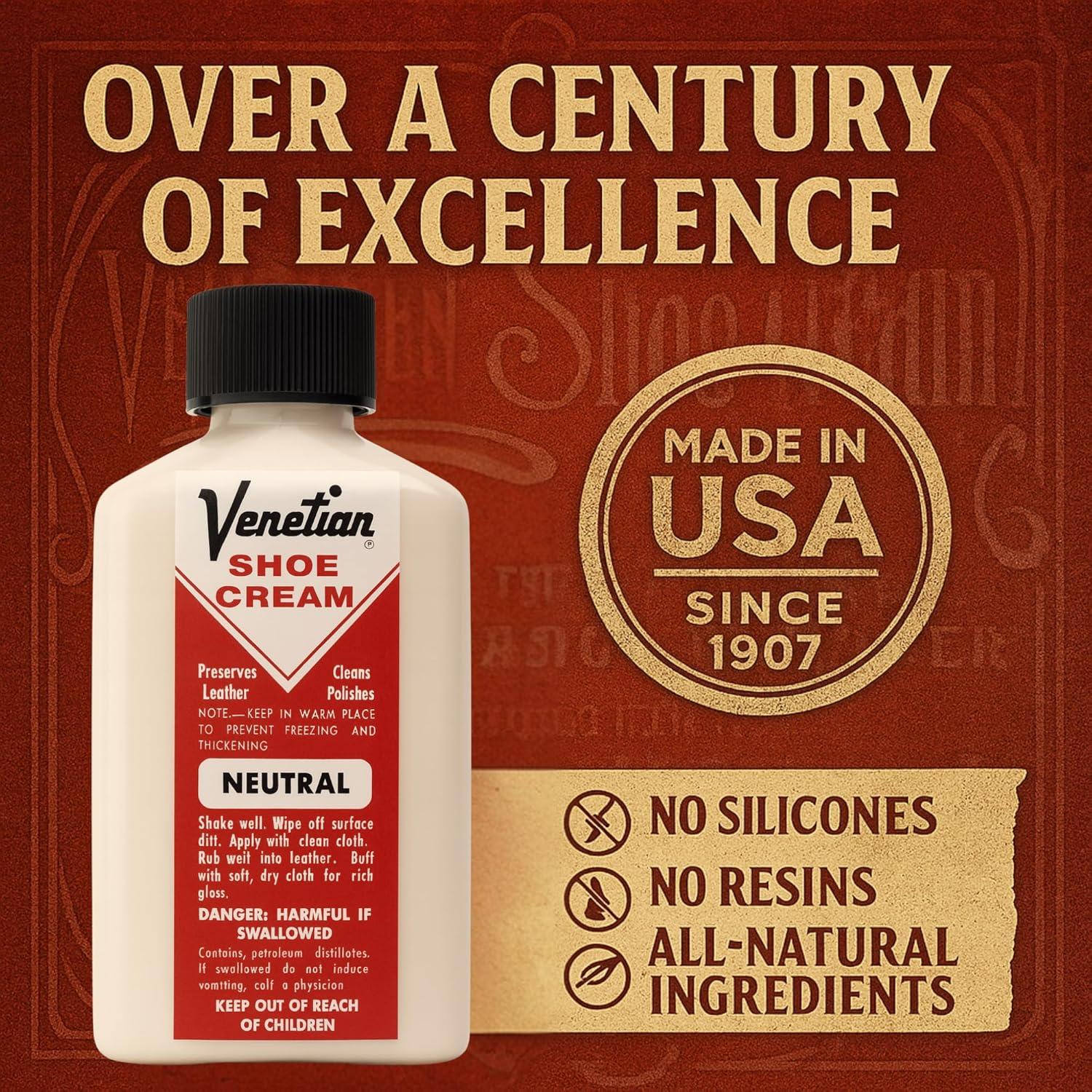 Crema para Zapatos Veneziana 85g - Nutre y Protege Cuero