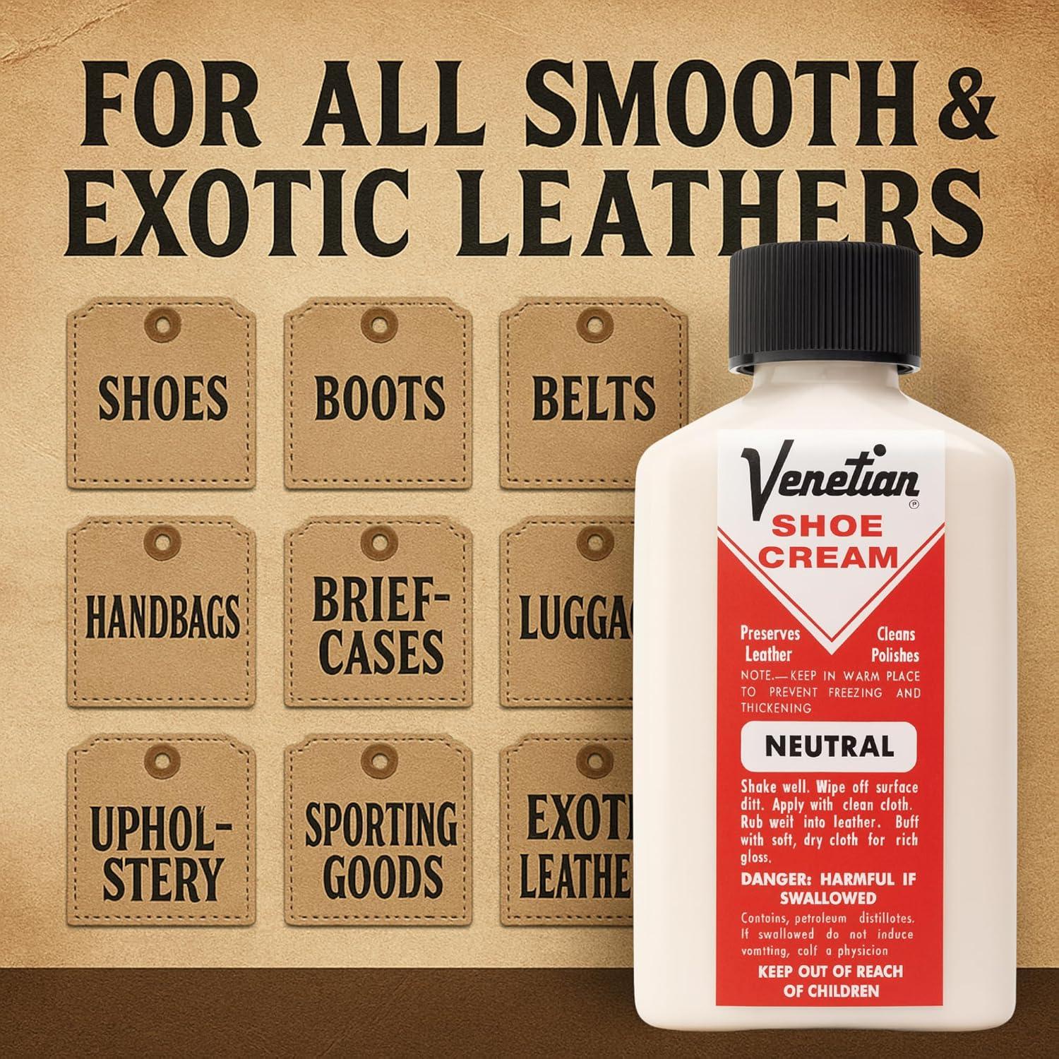 Crema para Zapatos Veneziana 85g - Nutre y Protege Cuero