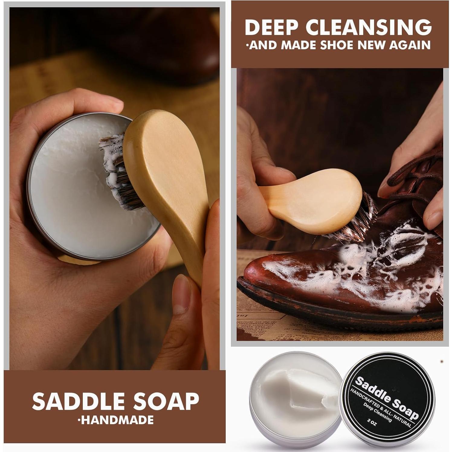 Kit de Cuidado de Cuero CUTEUP - 9 Piezas para Botas Marrón