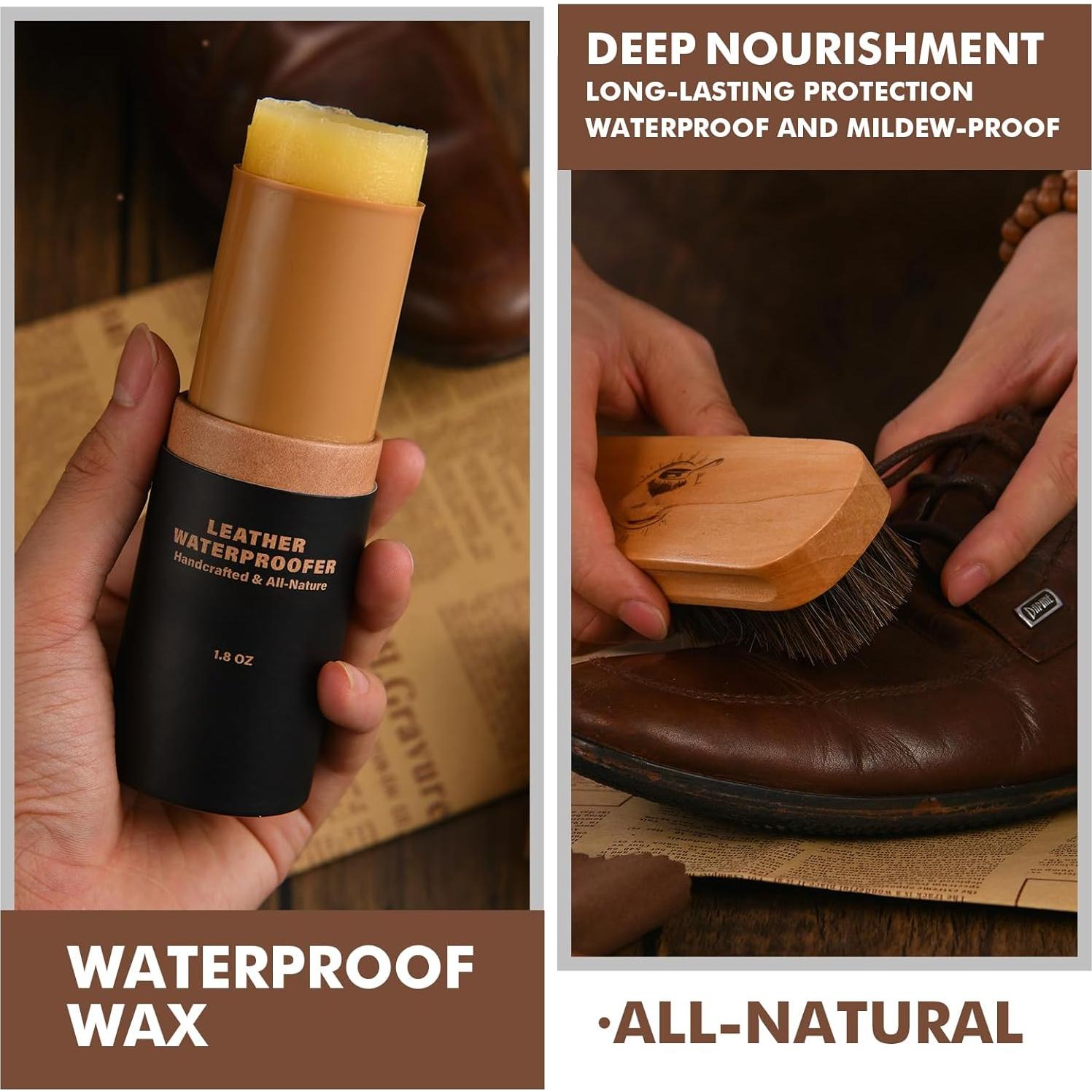 Kit de Cuidado de Cuero CUTEUP - 9 Piezas para Botas Marrón