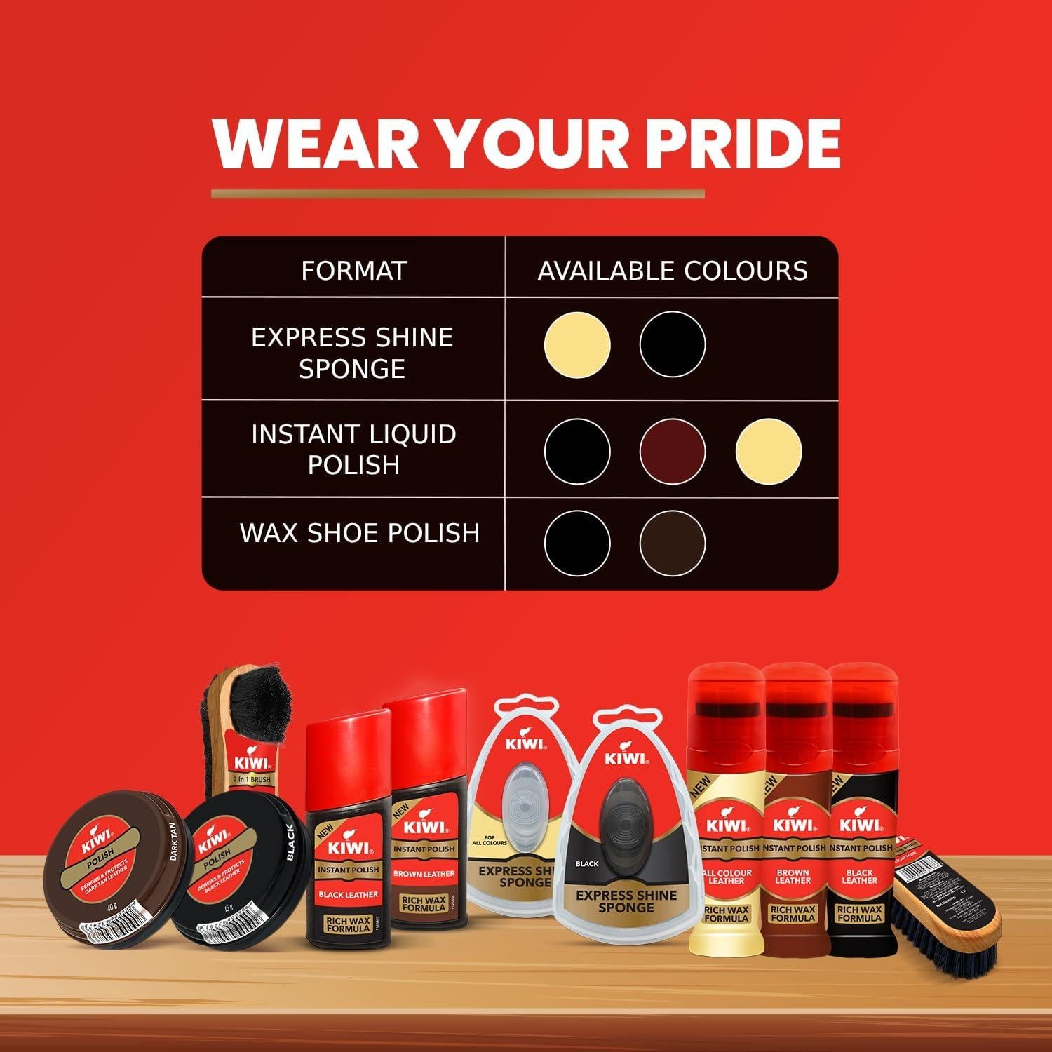 Esponja Brillo Expreso KIWI para Calzado 5ml Cera Cuero