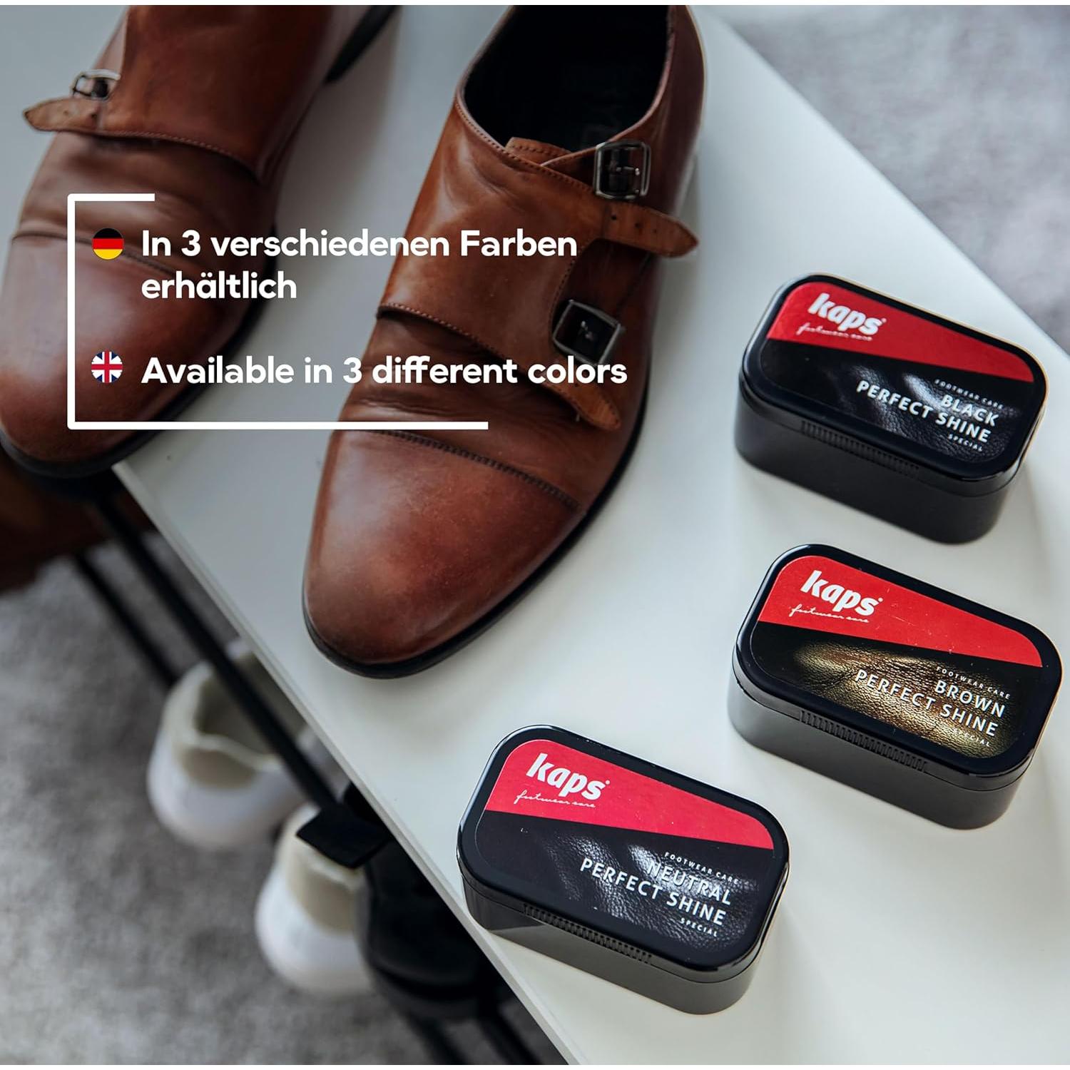 Esponja de Betún Kaps para Zapatos de Cuero - Brillo Instantáneo