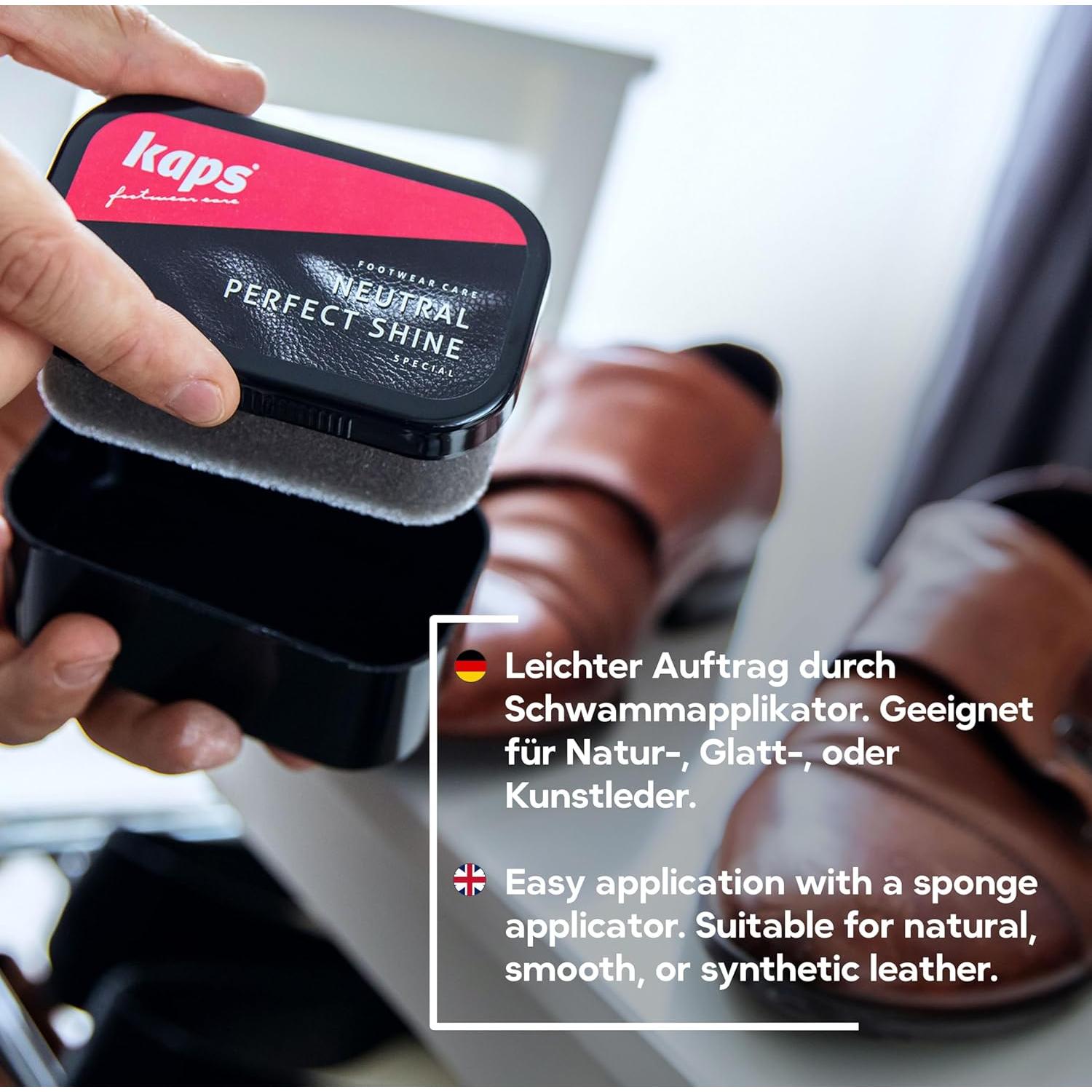 Esponja de Betún Kaps para Zapatos de Cuero - Brillo Instantáneo