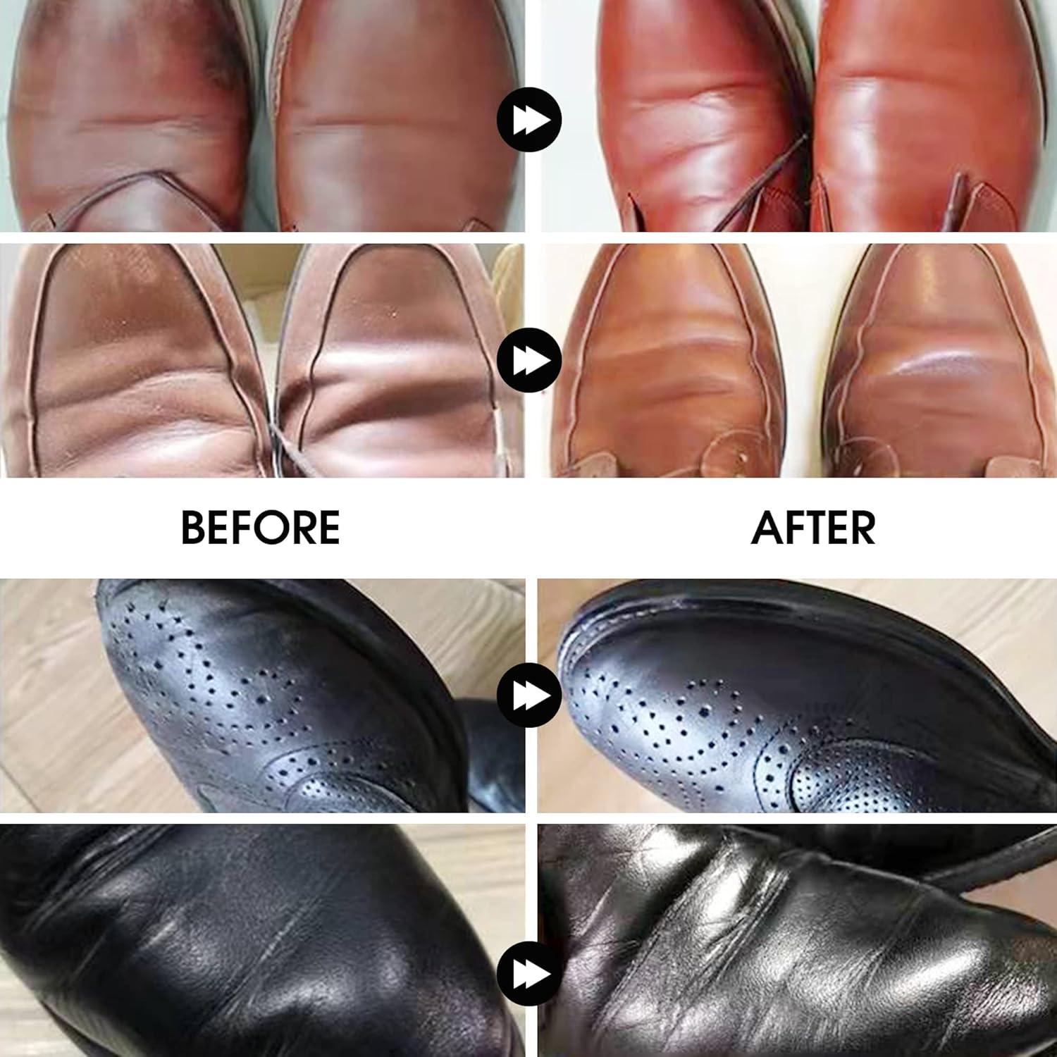 Kit de Pulido de Zapatos Alloda Negro y Marrón - Cepillo y Toalla