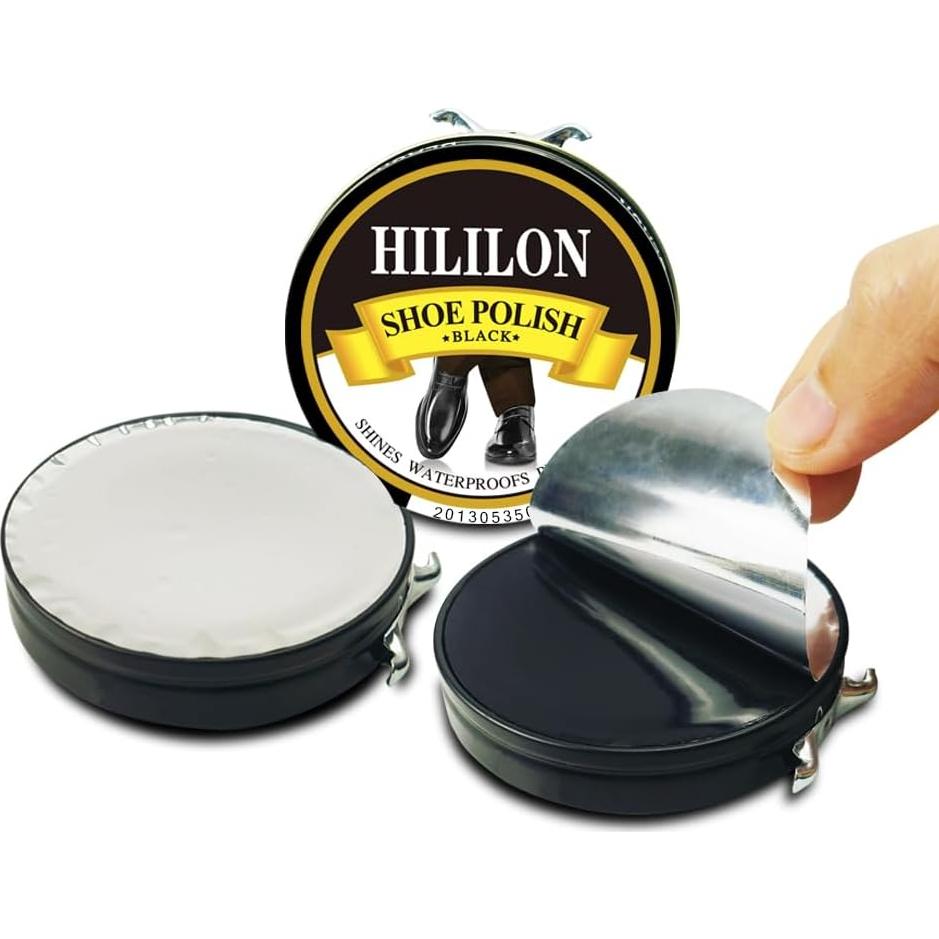 Pasta para zapatos negra HILILON 2-pack 50ml con paño