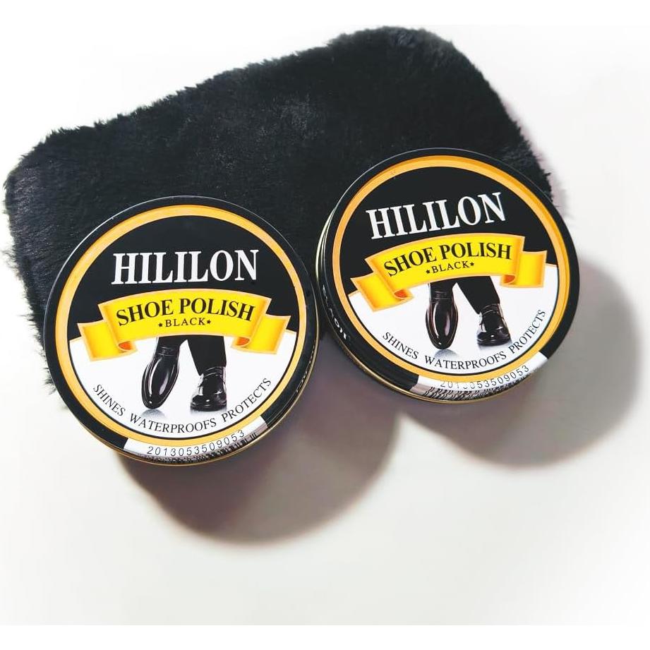 Pasta para zapatos negra HILILON 2-pack 50ml con paño