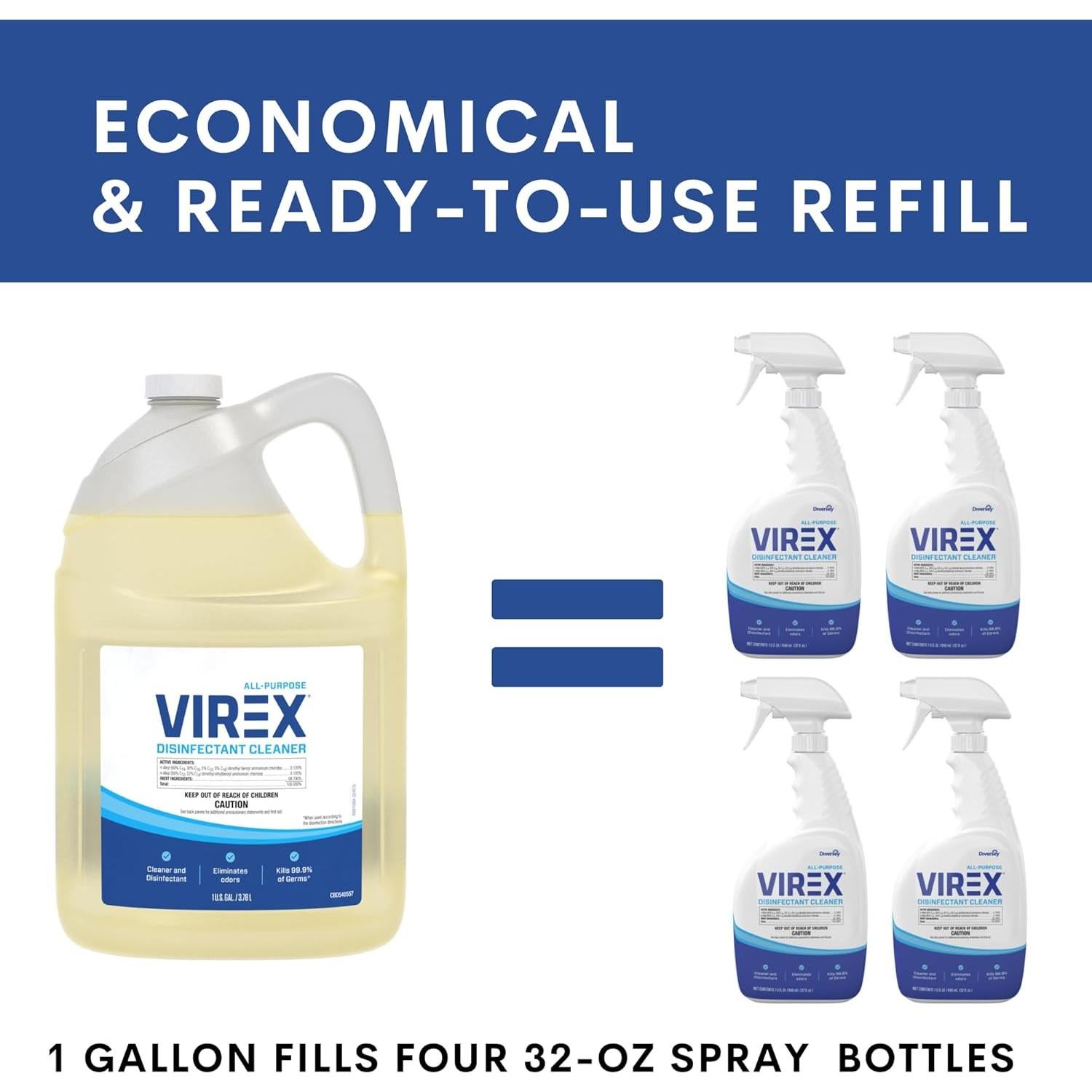 VIREX Limpiador Desinfectante Multiusos 3.78L - Aroma Limón