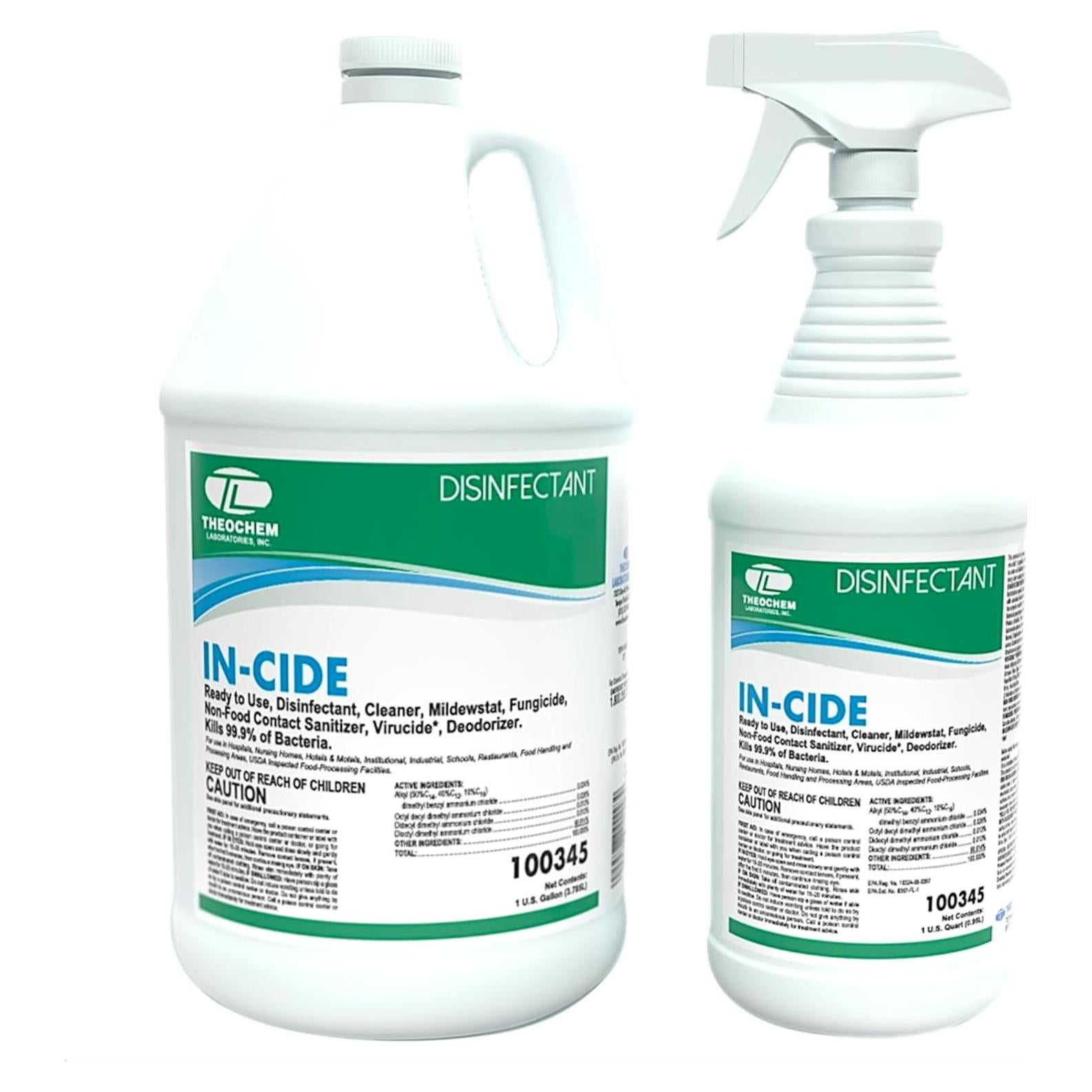 Desinfectante In-Cide Grado Hospitalario 1 Galón + 32oz - Aroma Fresco