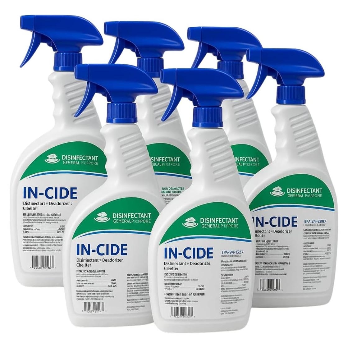 In-Cide Spray Desinfectante 24 oz Pack de 6 - Grado Hospitalario
