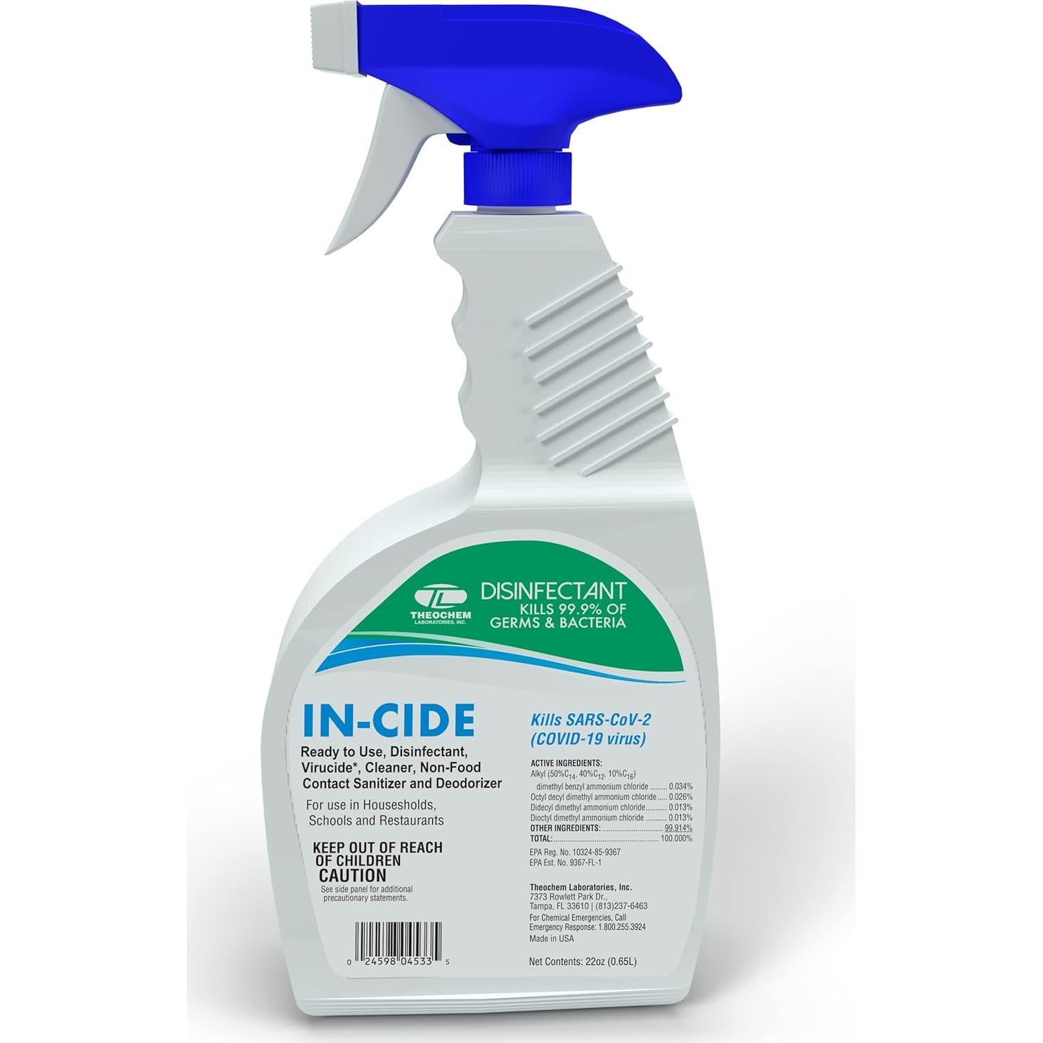 In-Cide Spray Desinfectante 24 oz Pack de 6 - Grado Hospitalario