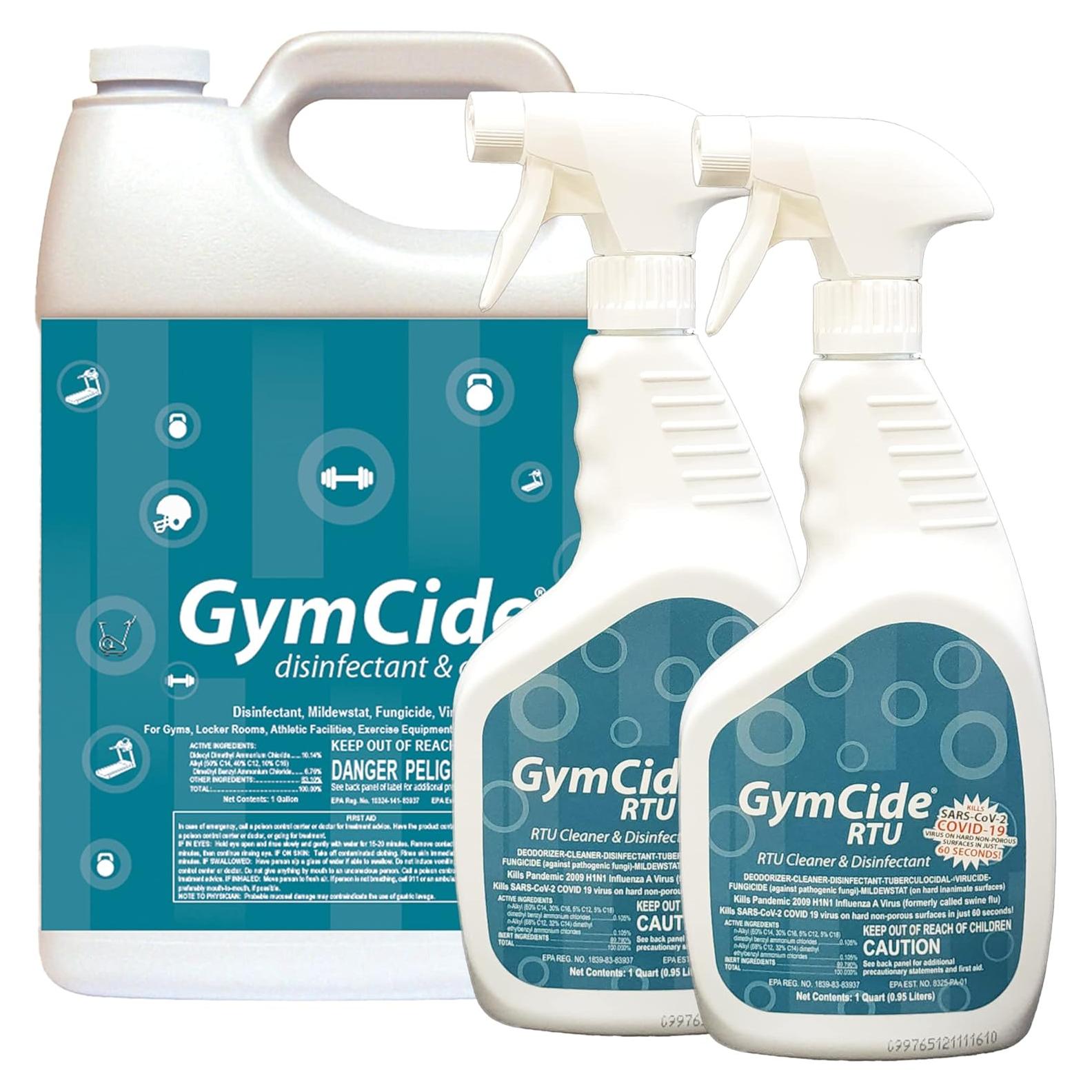 Desinfectante GymCide 3.78L + 2 Botellas 0.95L para Gimnasios