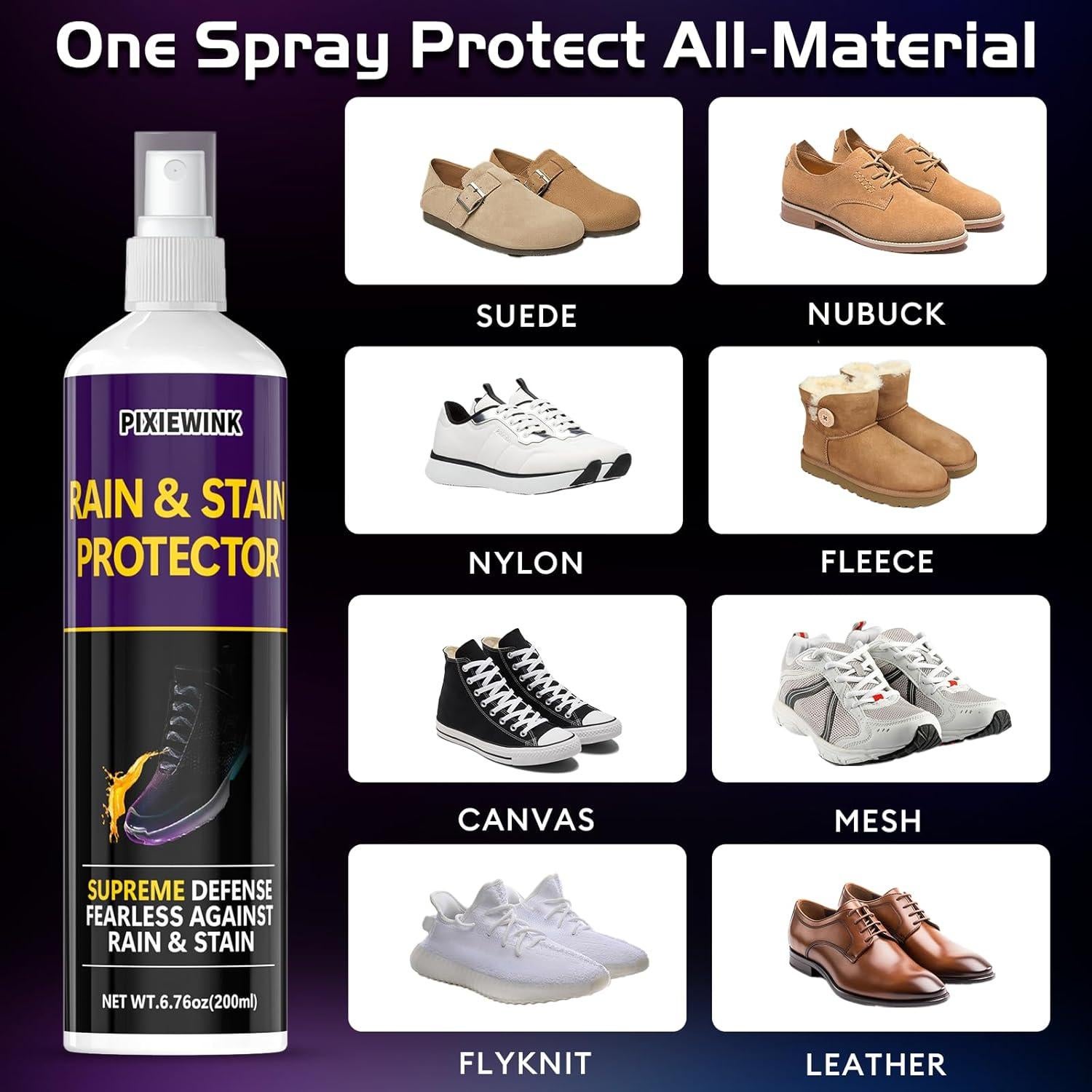 Spray Protector Impermeable para Zapatos PIXIEWINK 200 ml