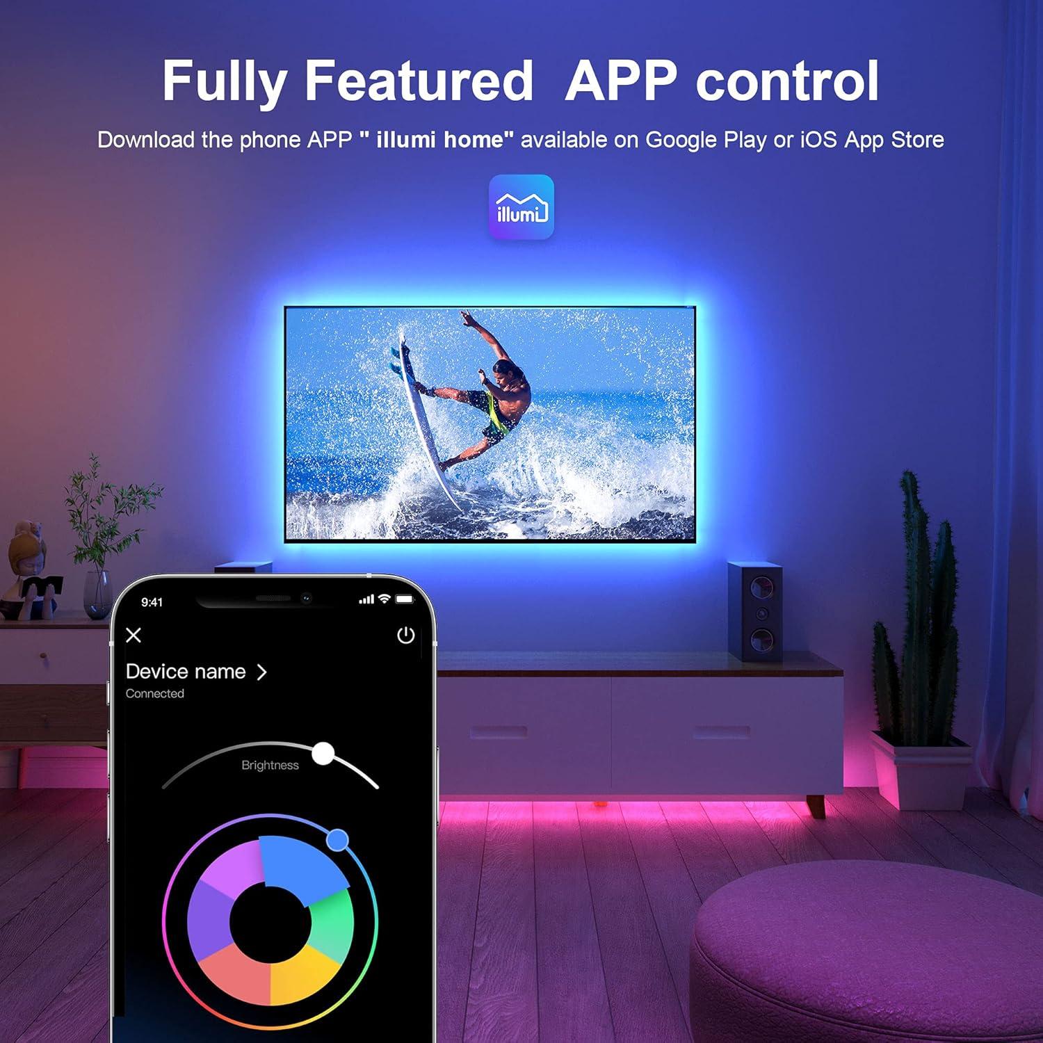 Luces LED Nexillumi 5m RGB para TV 140-190cm con Control APP