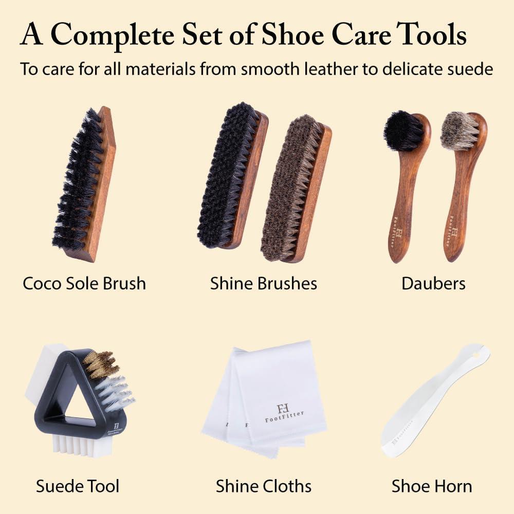 Kit de Cuidado de Zapatos FootFitter Ultimate - Cepillos y Accesorios