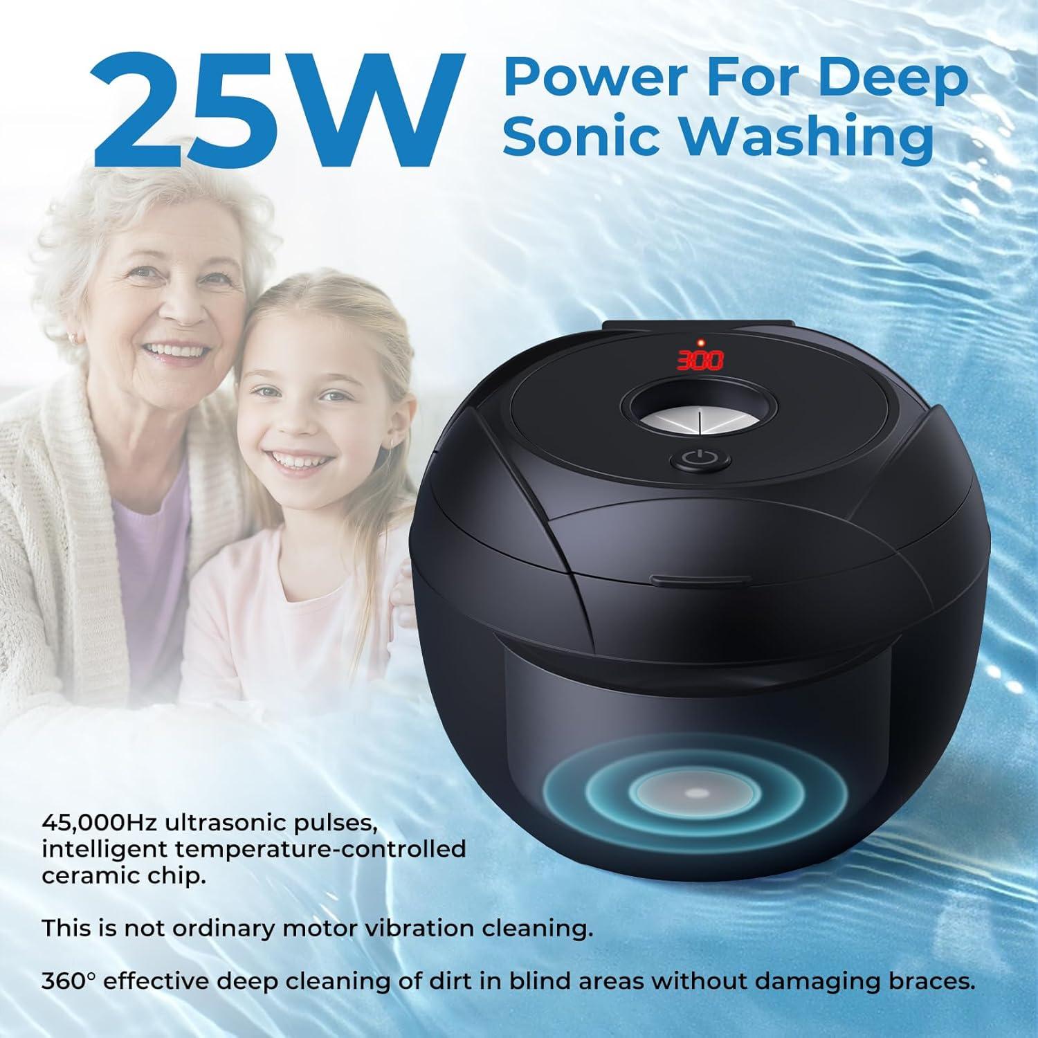 Limpiador Ultrasónico Wazhel 200ml con Luz UV y 4 Modos