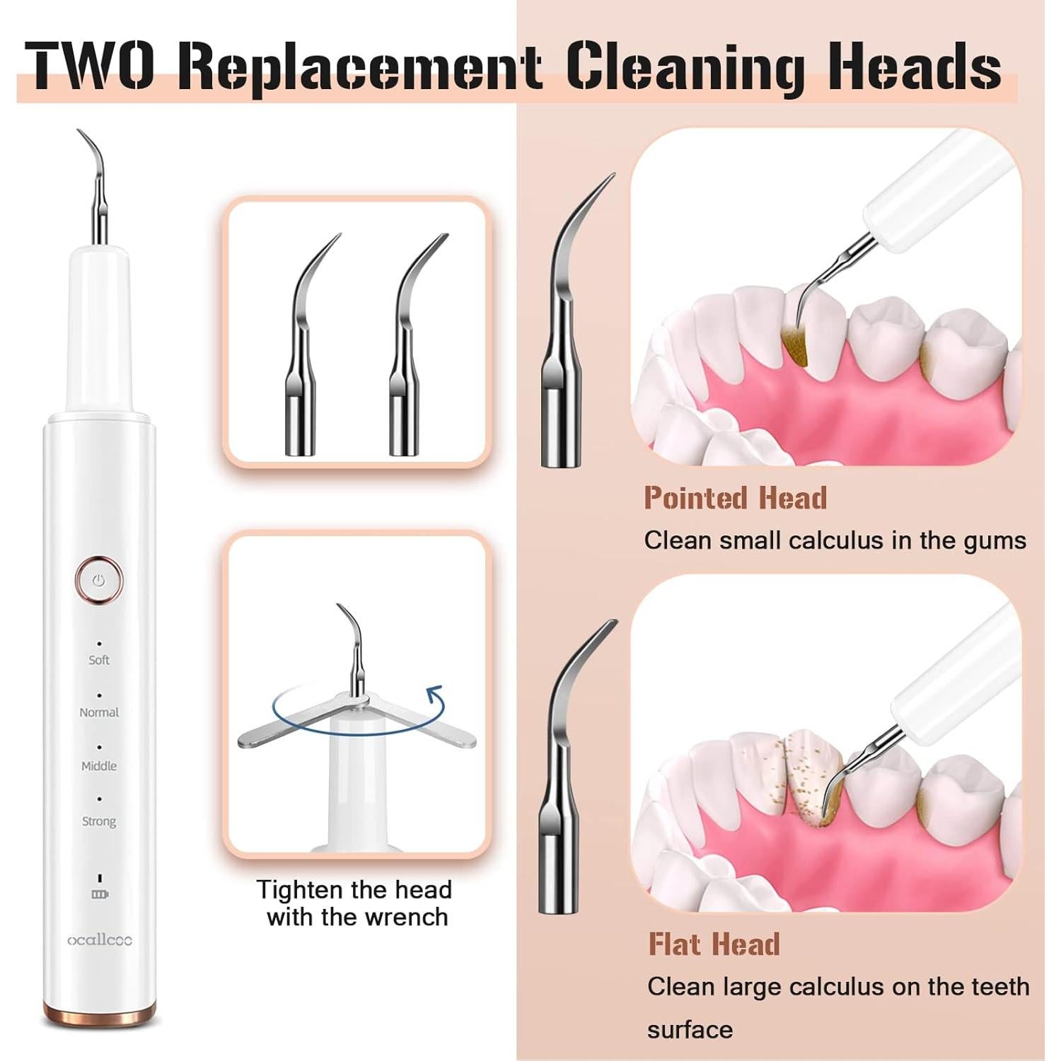 Removedor de Placa Dental Eléctrico Ocallcoo con Luz LED