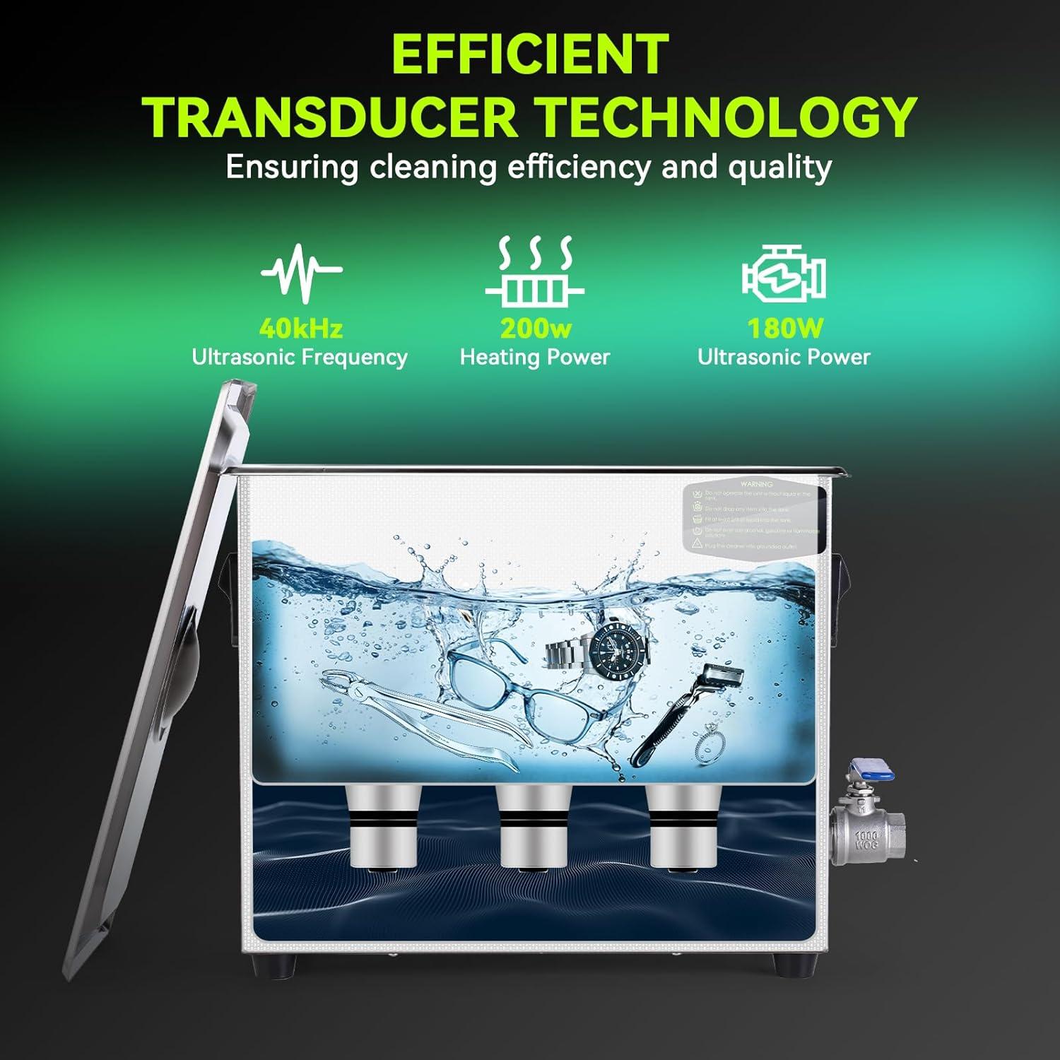 Limpiador ultrasónico MNTNCO 6L con modo ECO y táctil