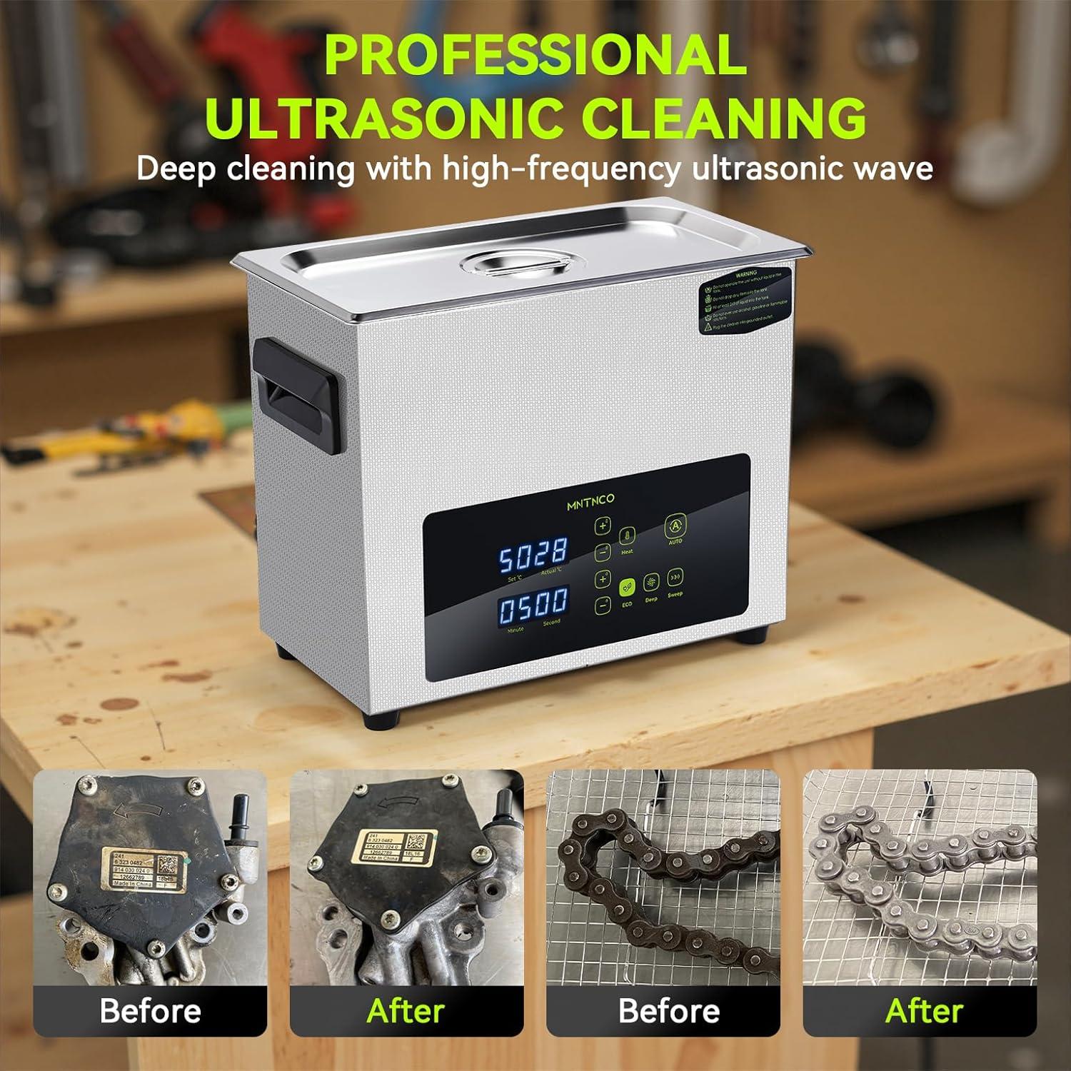 Limpiador ultrasónico MNTNCO 6L con modo ECO y táctil