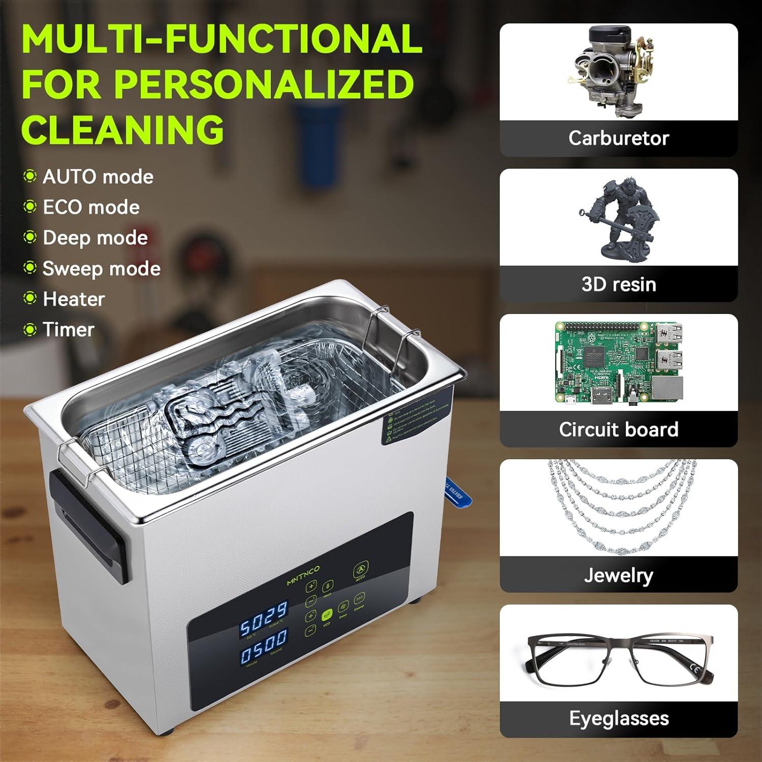 Limpiador ultrasónico MNTNCO 6L con modo ECO y táctil