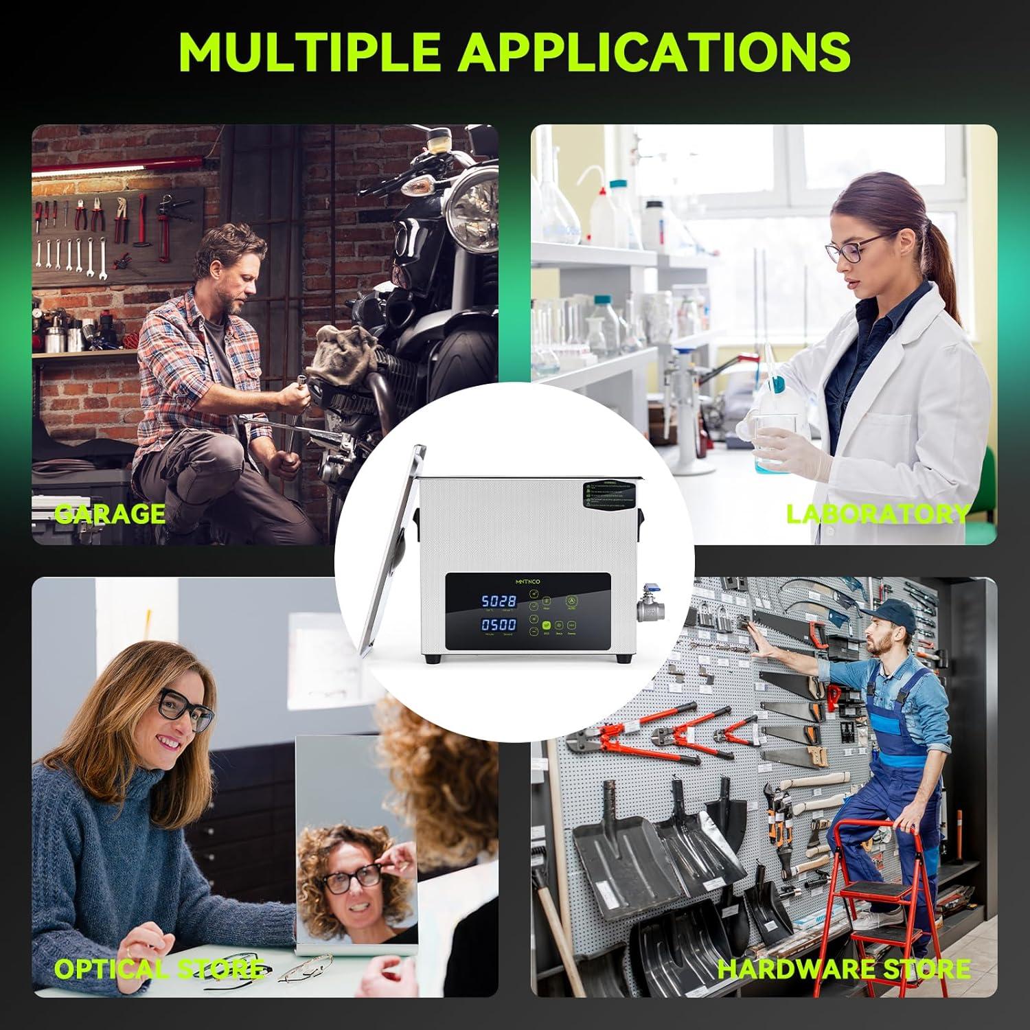 Limpiador ultrasónico MNTNCO 6L con modo ECO y táctil