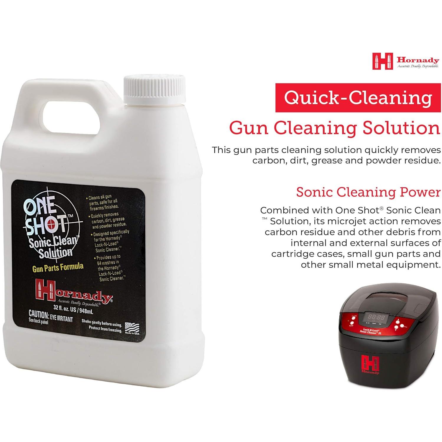 Limpiador de Armas Hornady Sonic One Shot 0.95L - Rápido y Seguro