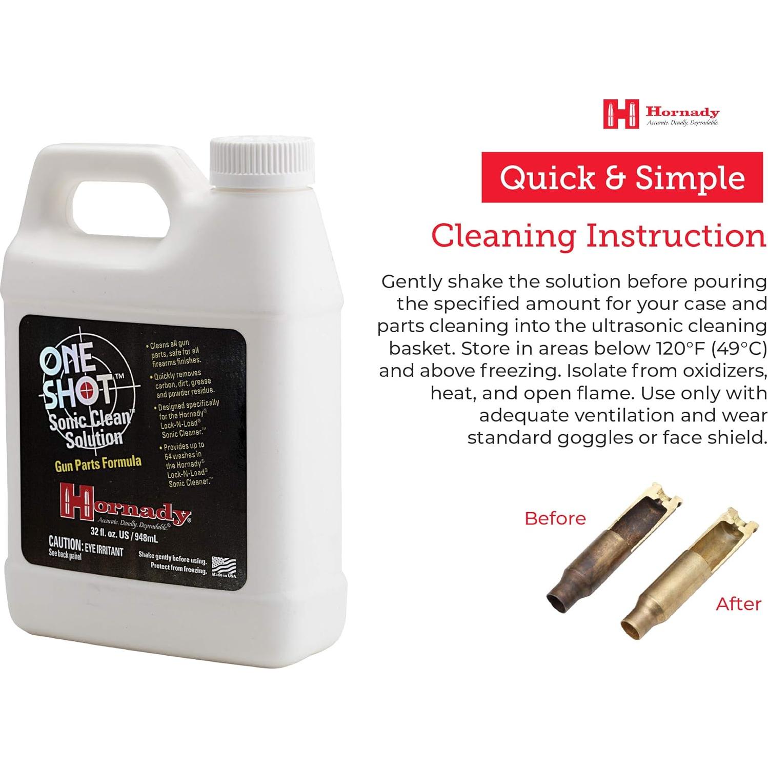 Limpiador de Armas Hornady Sonic One Shot 0.95L - Rápido y Seguro