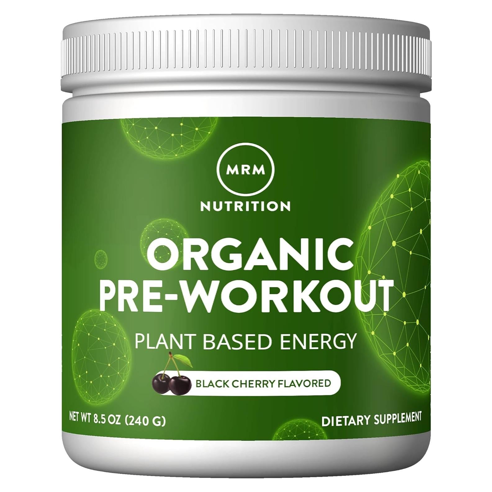 Polvo Pre-Entrenamiento Orgánico MRM Nutrition Cereza Negra 20 Porciones