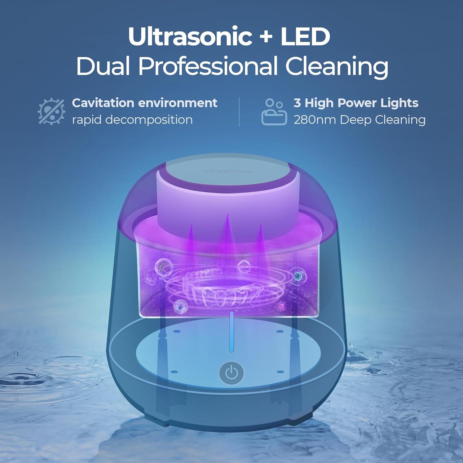 Limpiadora Ultrasónica Guntsous 45kHz para Dentaduras y Joyería