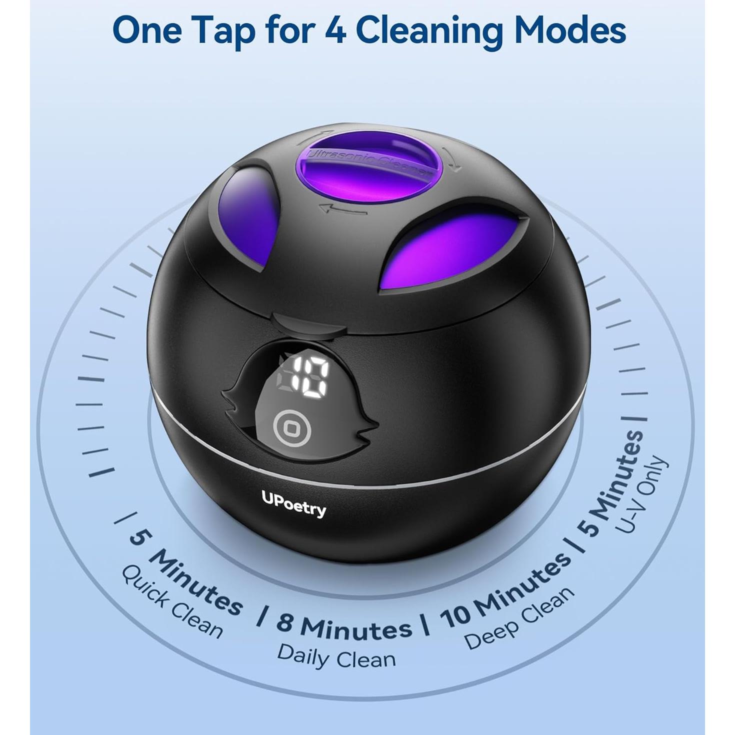 Limpiador Ultrasónico UPoetry 200ML con 4 Modos y Temporizador
