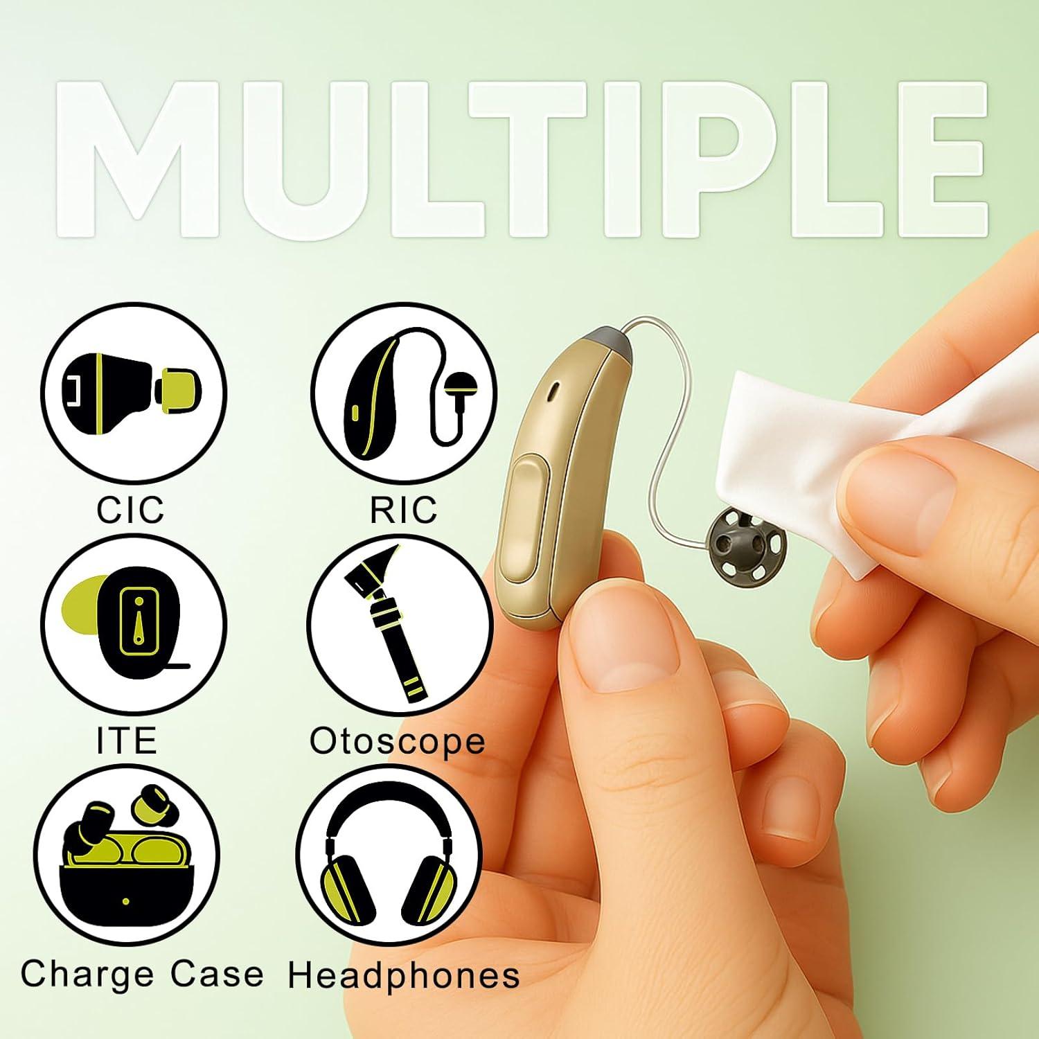 100 Toallitas de Limpieza para Audífonos Phirunty - Sin Alcohol