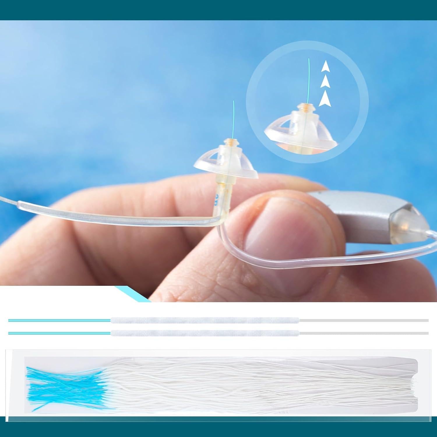 Kit de limpieza para audífonos Threlaco 200 cepillos nylon