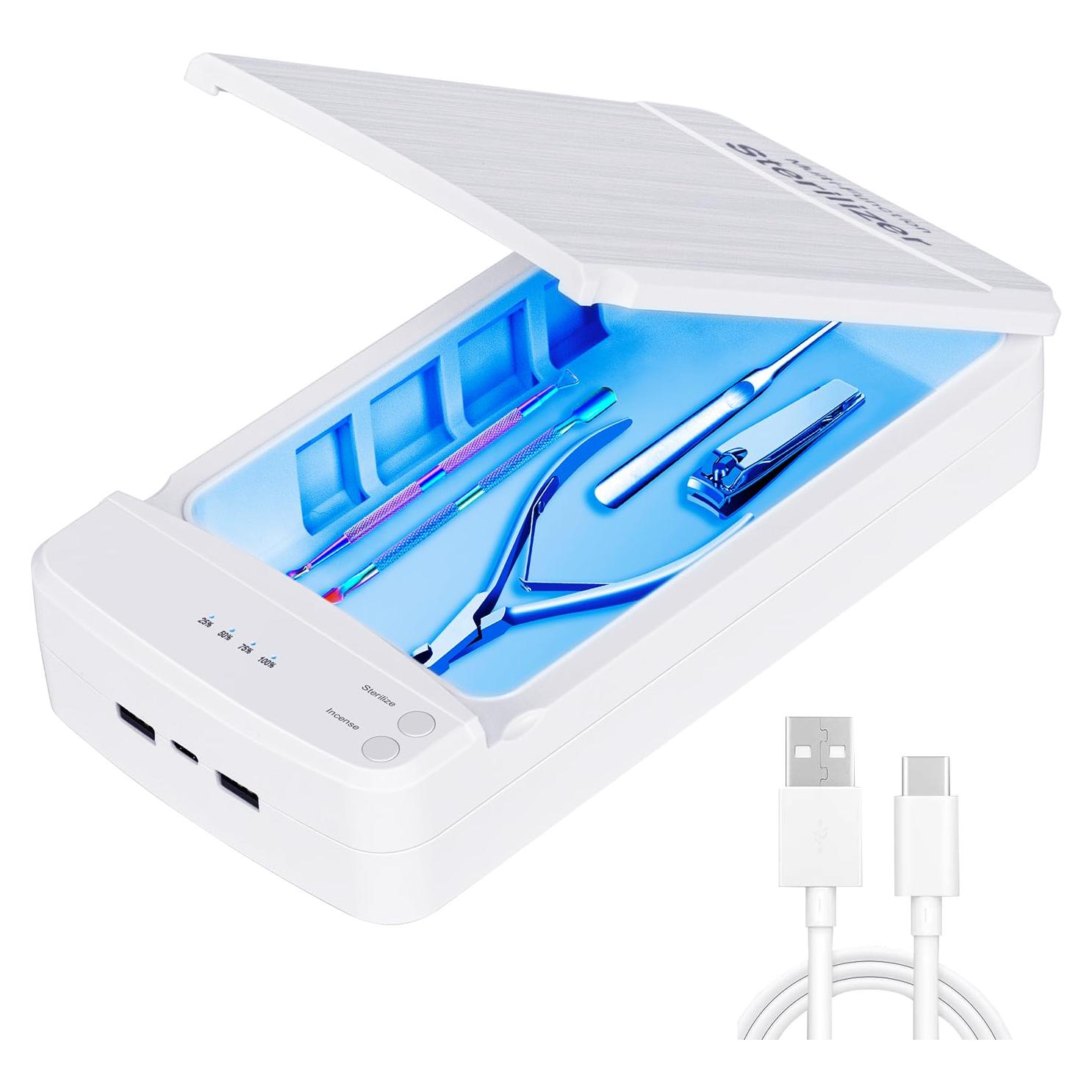 Limpiadora de Uñas TAKIYA USB con Luz Azul, Portátil