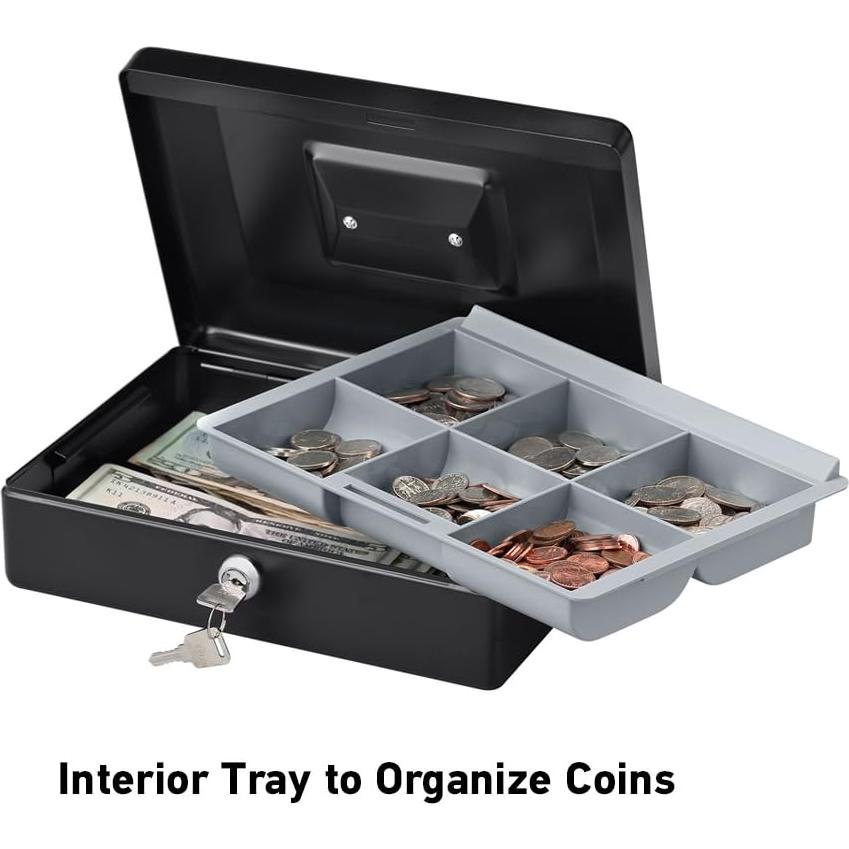 Caja de Dinero SentrySafe CB-10 Negra con Cerradura y Bandeja