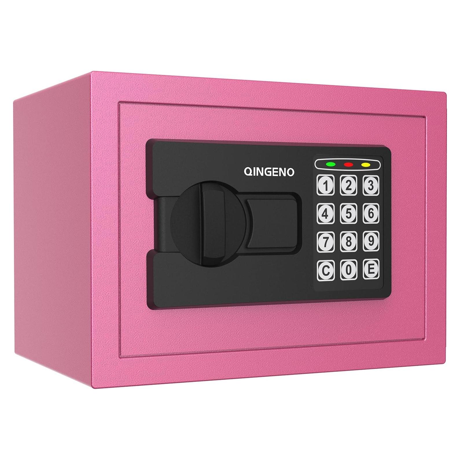 Caja Fuerte Digital QINGENO Mini 0.22 Pies Cúbicos Roja