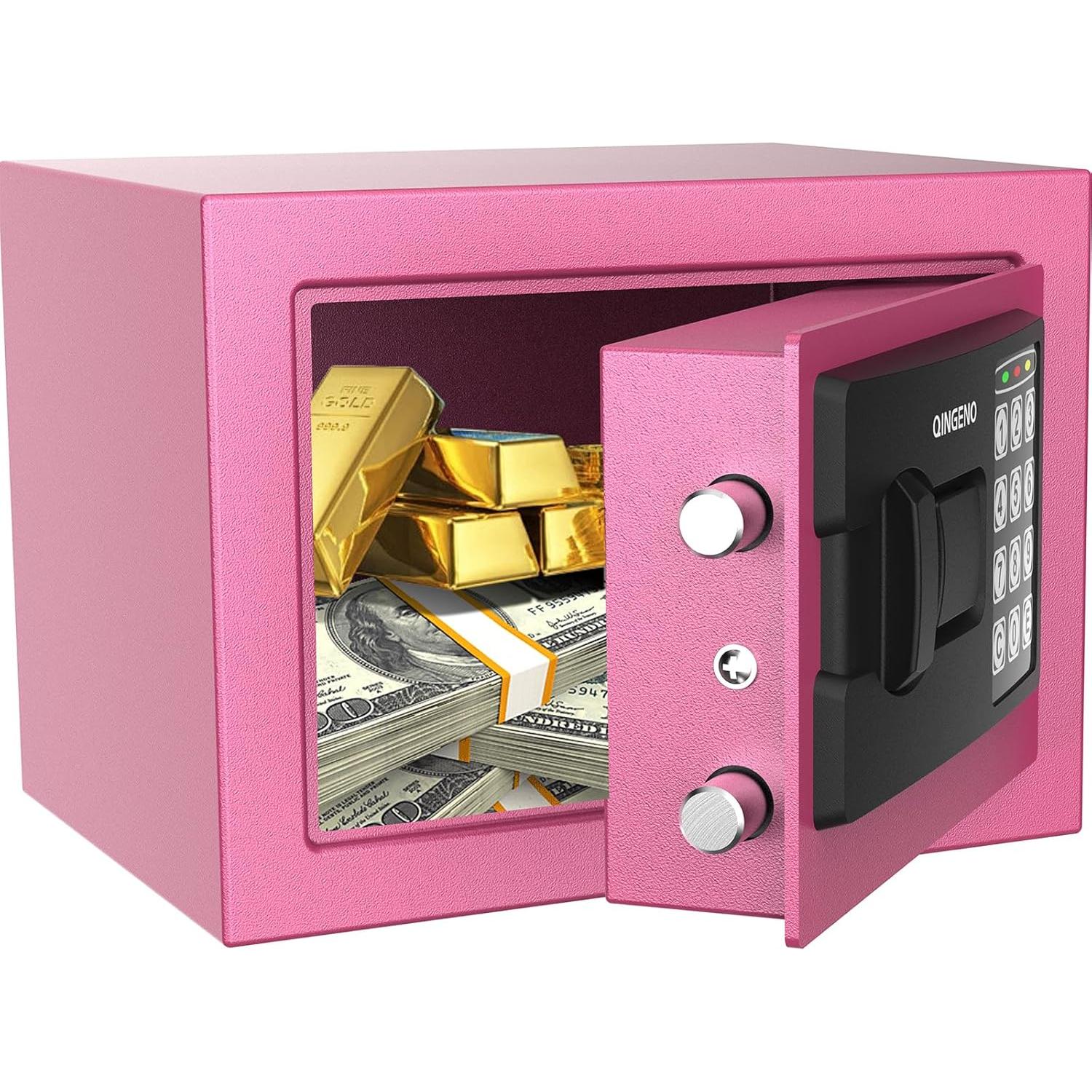 Caja Fuerte Digital QINGENO Mini 0.22 Pies Cúbicos Roja